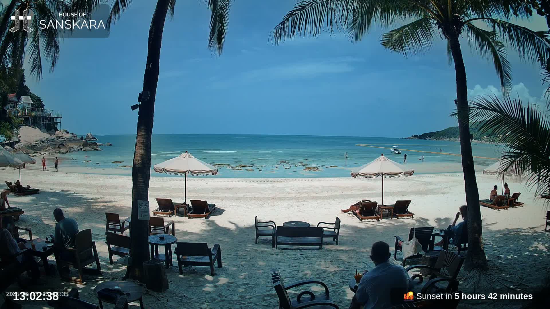 Haad Rin Beach from House of Sanskara Live Cam · Koh Pha Ngan, Surat Thani, Thailand 