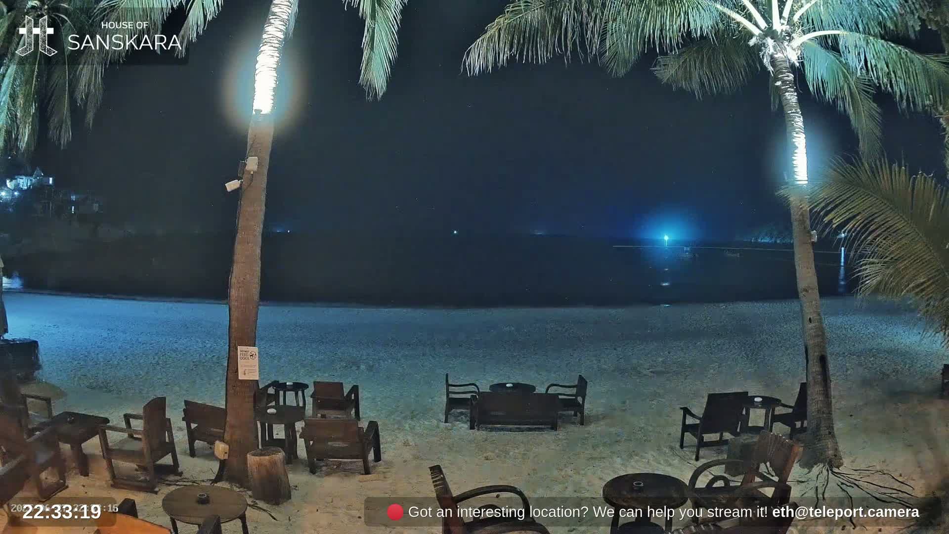 Haad Rin Beach from House of Sanskara Live Cam · Koh Pha Ngan, Surat Thani, Thailand 