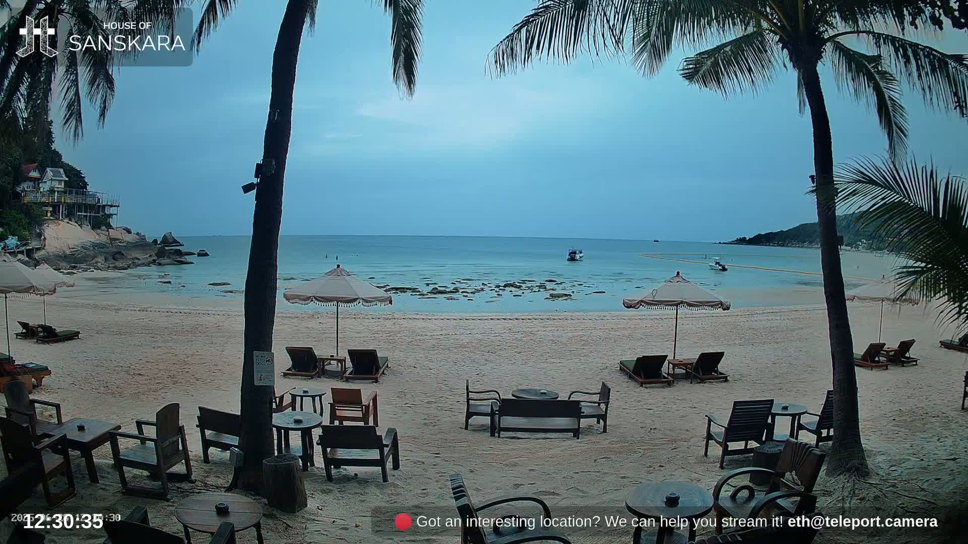 Haad Rin Beach from House of Sanskara Live Cam · Koh Pha Ngan, Surat Thani, Thailand 