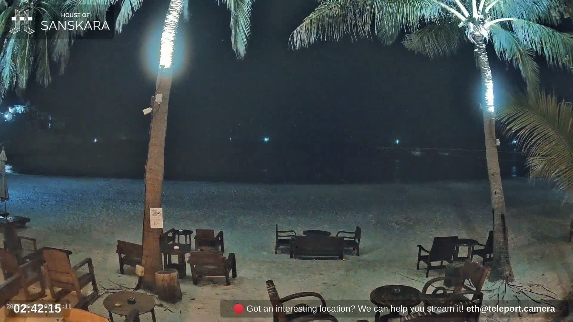 Haad Rin Beach from House of Sanskara Live Cam · Koh Pha Ngan, Surat Thani, Thailand 