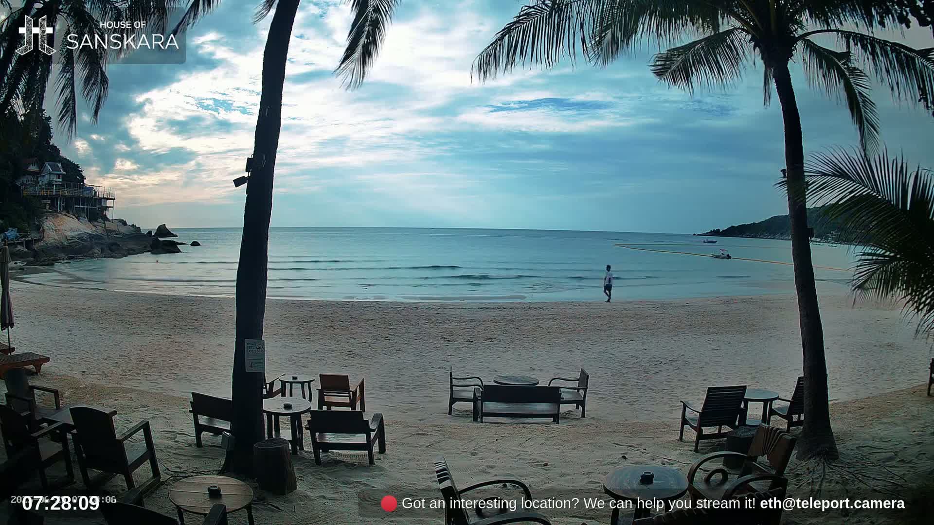 Haad Rin Beach from House of Sanskara Live Cam · Koh Pha Ngan, Surat Thani, Thailand 