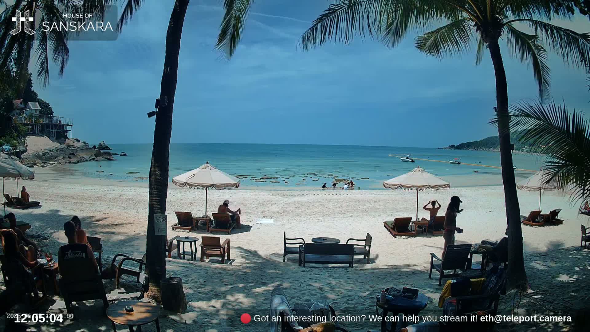 Haad Rin Beach from House of Sanskara Live Cam · Koh Pha Ngan, Surat Thani, Thailand 