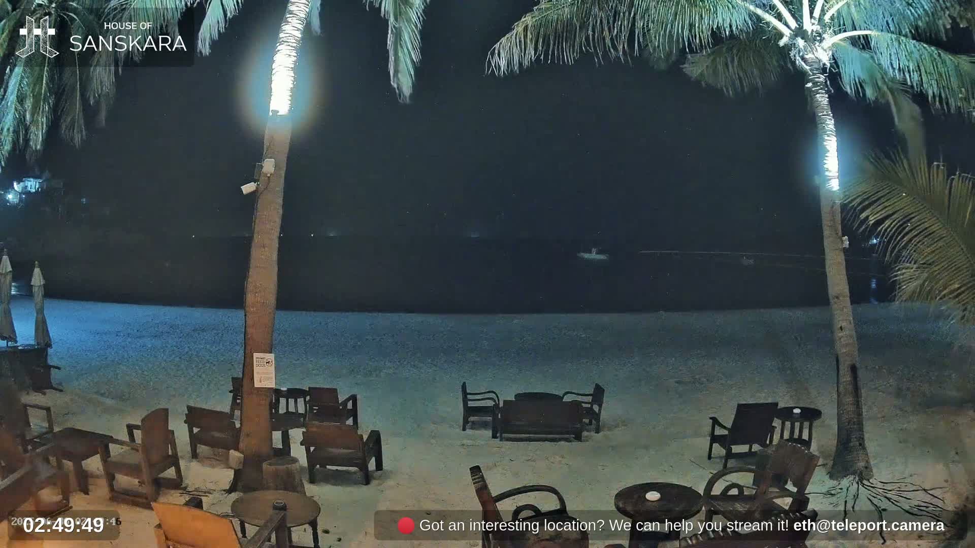 Haad Rin Beach from House of Sanskara Live Cam · Koh Pha Ngan, Surat Thani, Thailand 