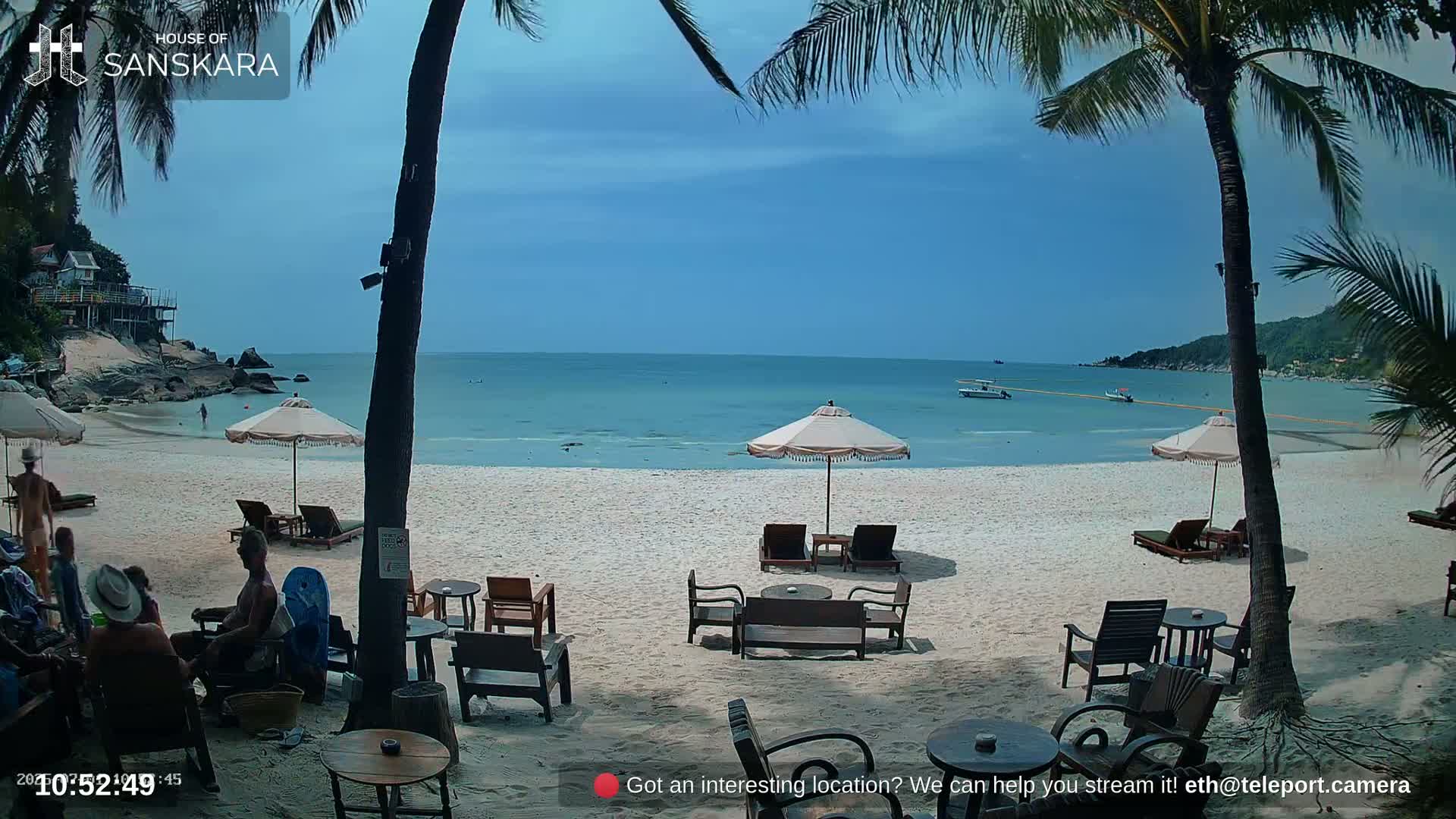 Haad Rin Beach from House of Sanskara Live Cam · Koh Pha Ngan, Surat Thani, Thailand 