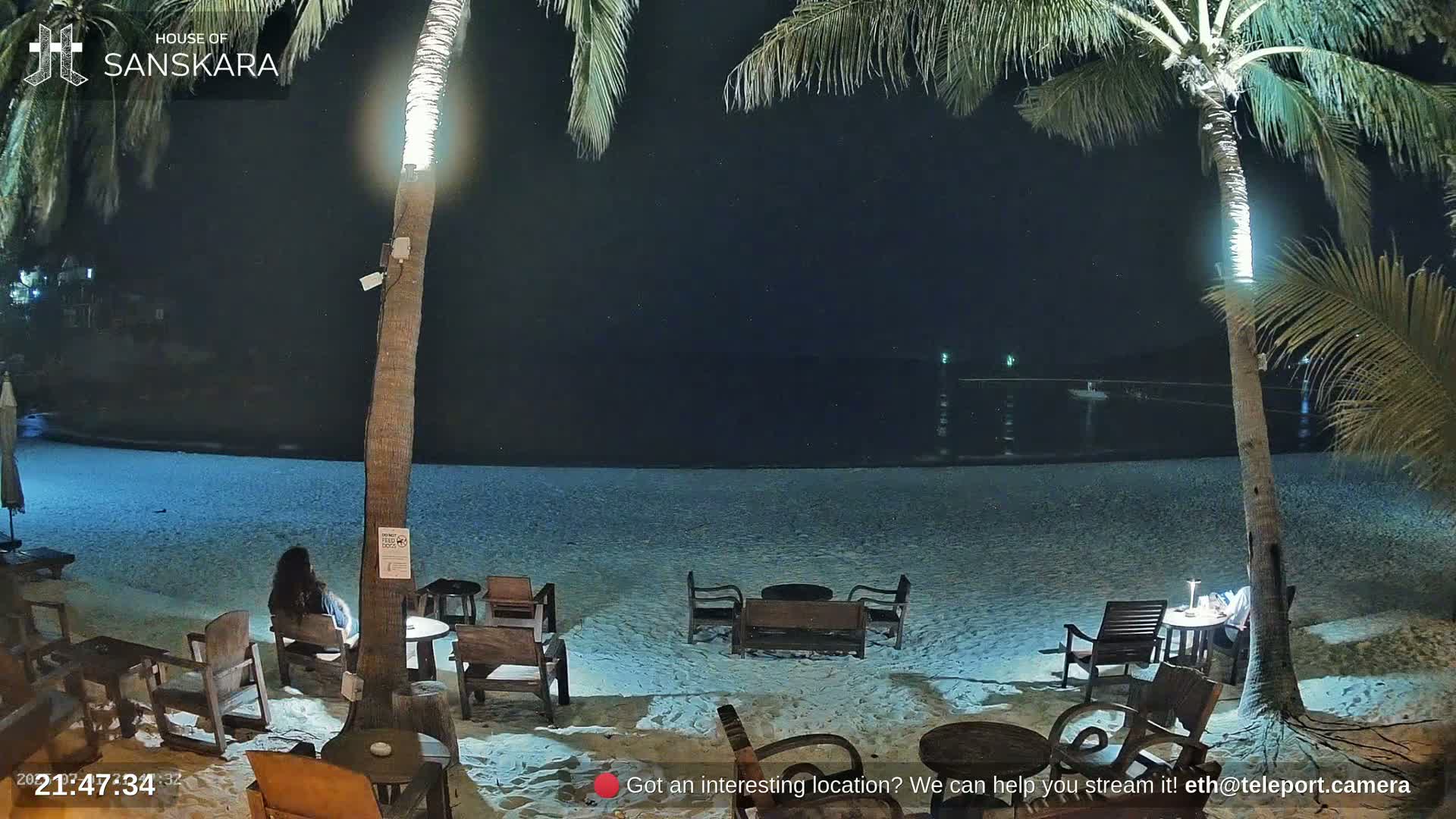 Haad Rin Beach from House of Sanskara Live Cam · Koh Pha Ngan, Surat Thani, Thailand 