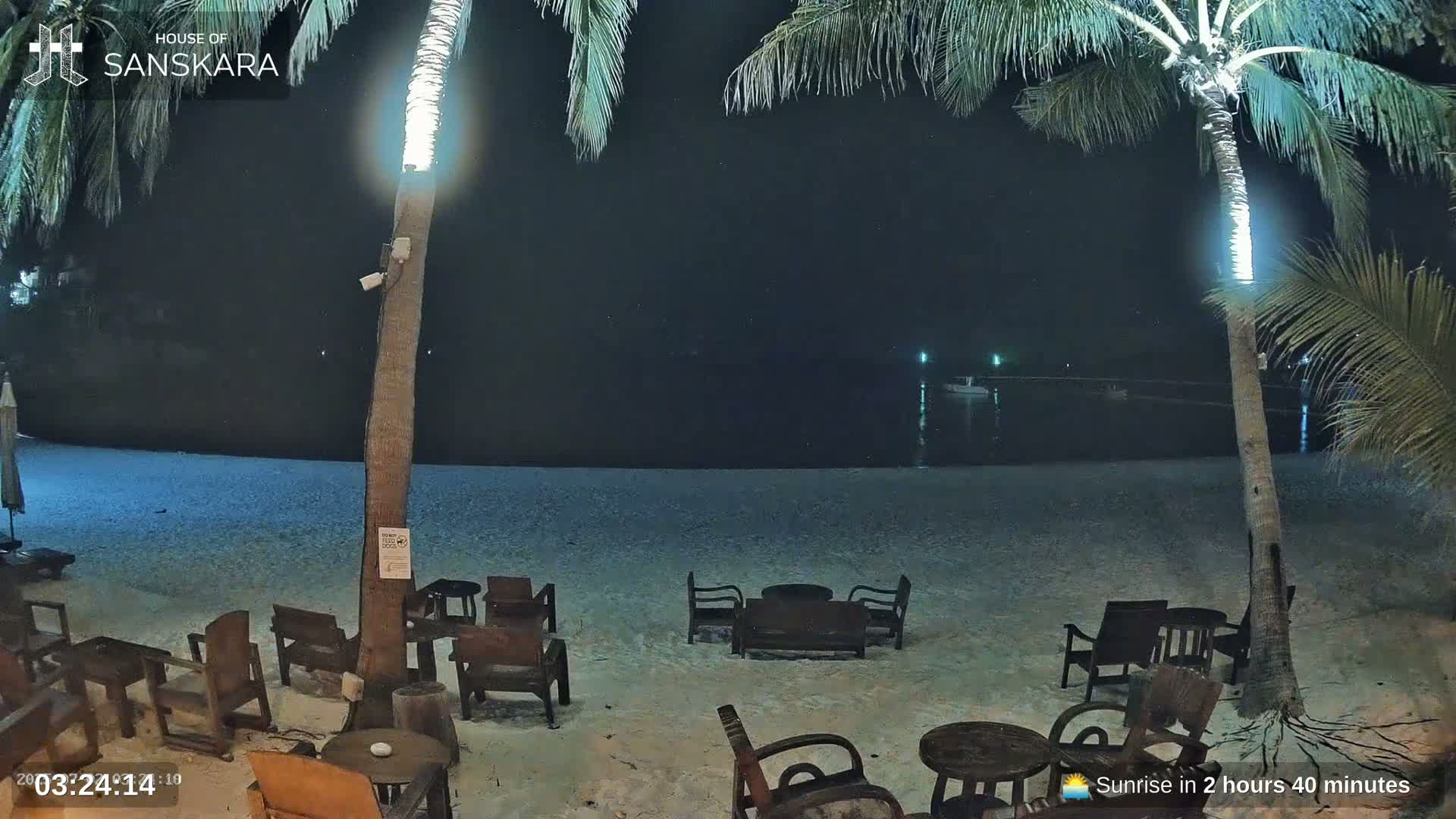 Haad Rin Beach from House of Sanskara Live Cam · Koh Pha Ngan, Surat Thani, Thailand 