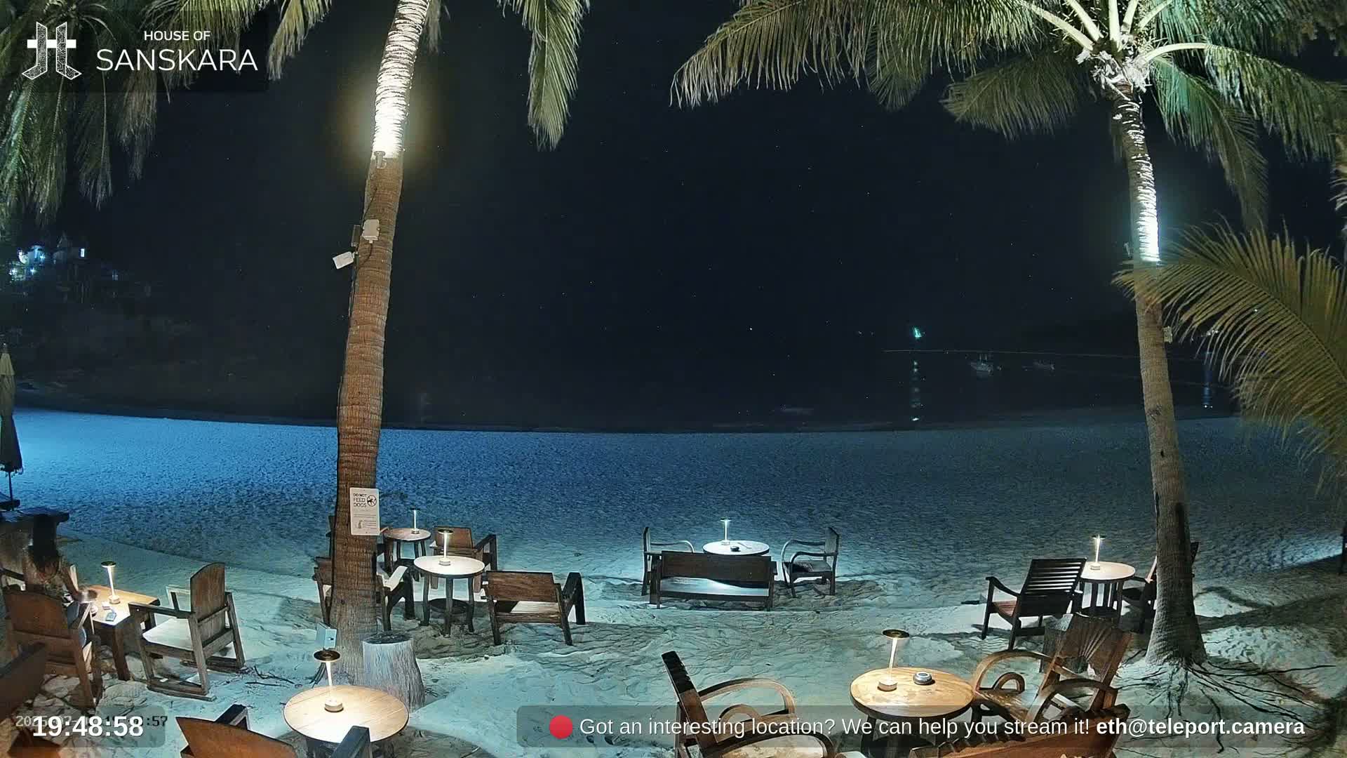 Haad Rin Beach from House of Sanskara Live Cam · Koh Pha Ngan, Surat Thani, Thailand 