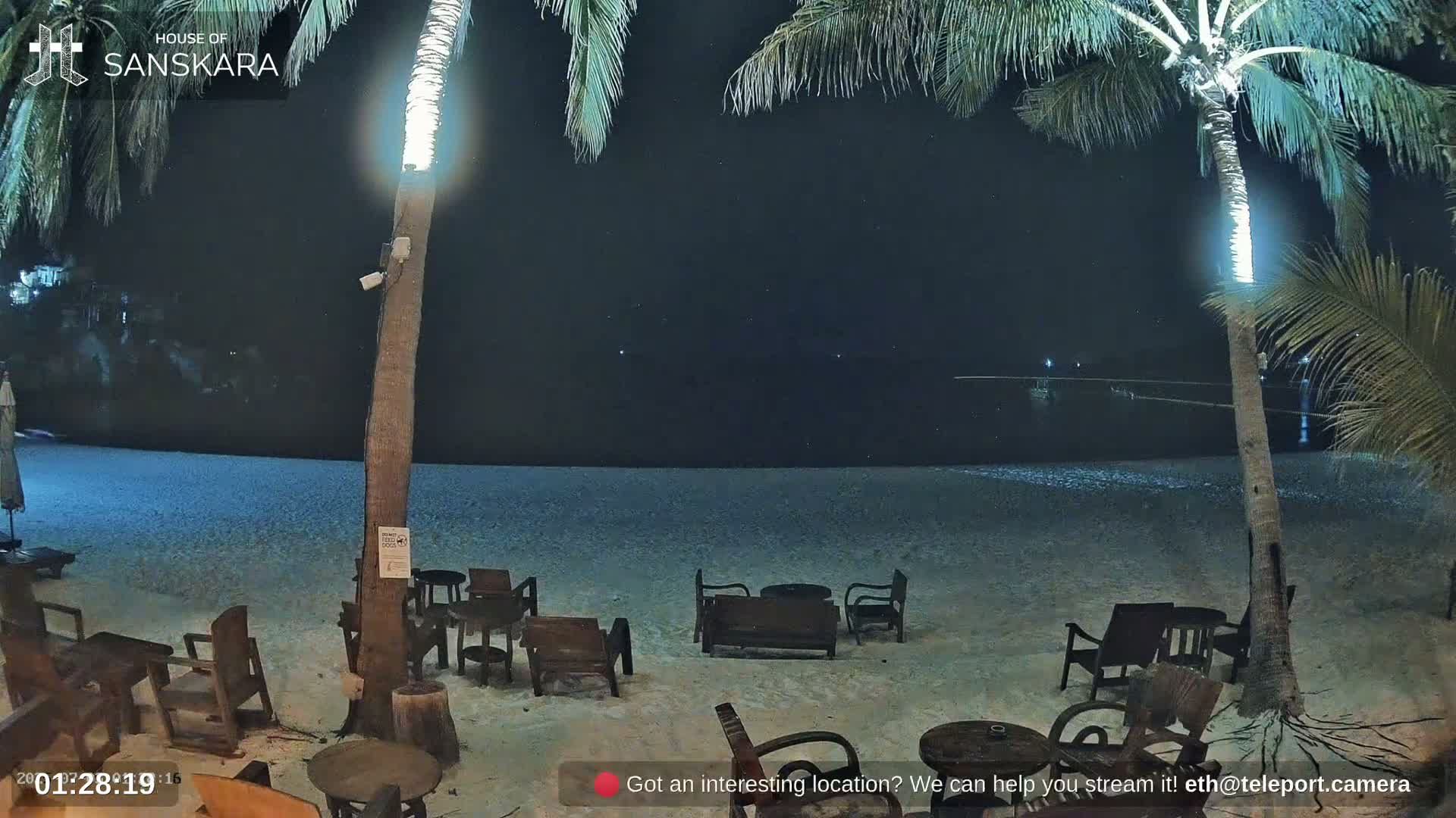 Haad Rin Beach from House of Sanskara Live Cam · Koh Pha Ngan, Surat Thani, Thailand 