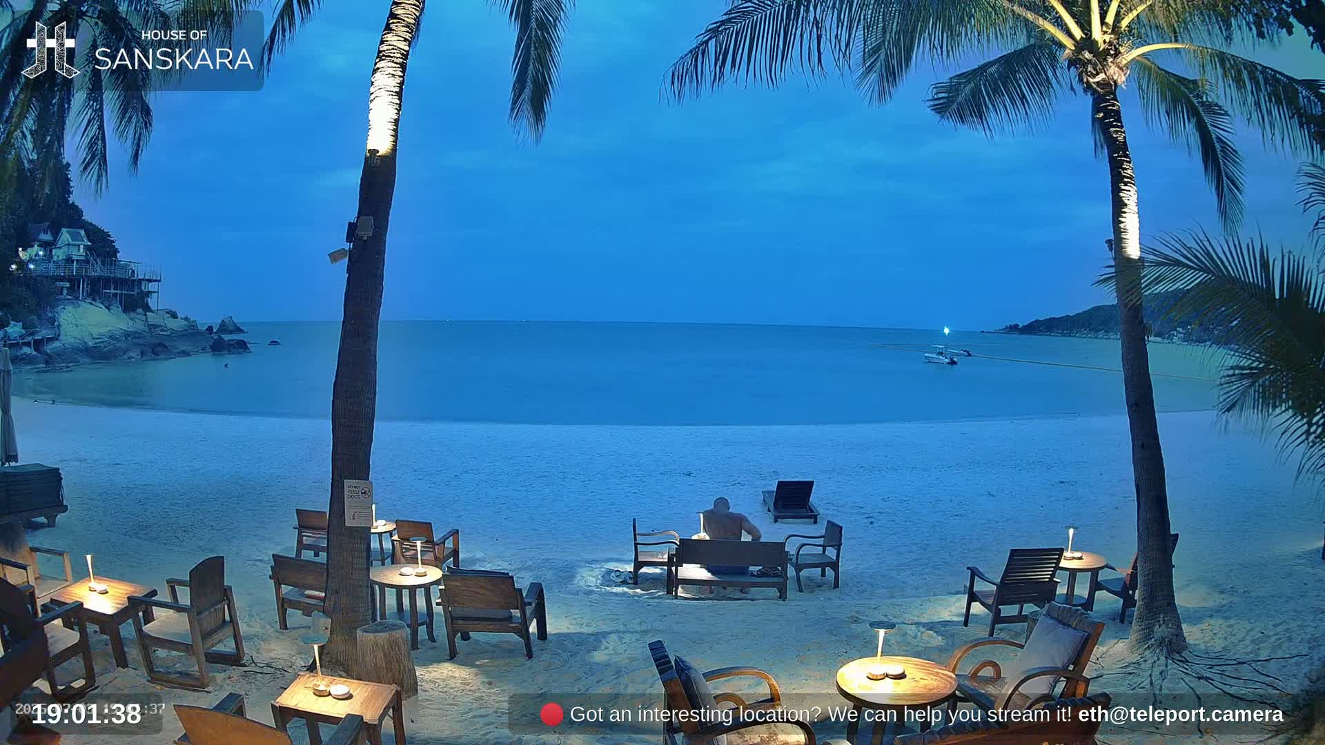 Haad Rin Beach from House of Sanskara Live Cam · Koh Pha Ngan, Surat Thani, Thailand 
