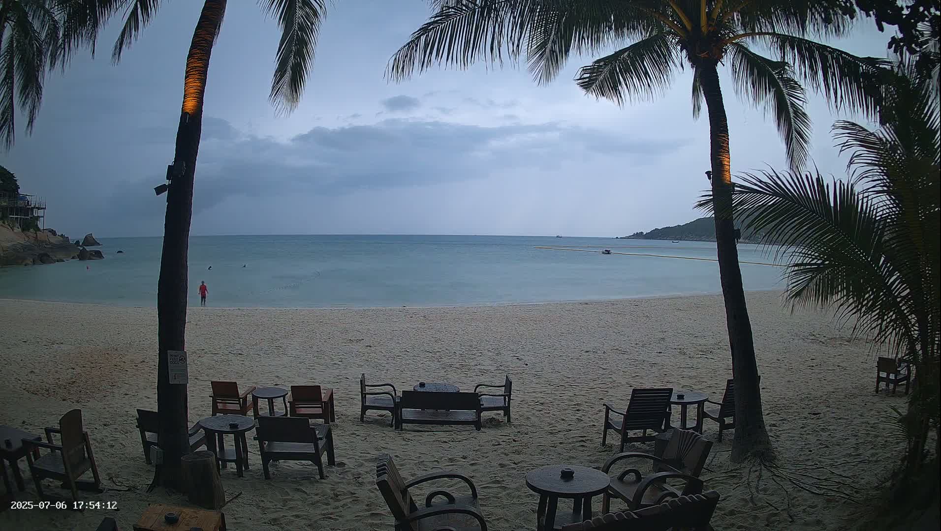 Haad Rin Beach from House of Sanskara Live Cam · Koh Pha Ngan, Surat Thani, Thailand 