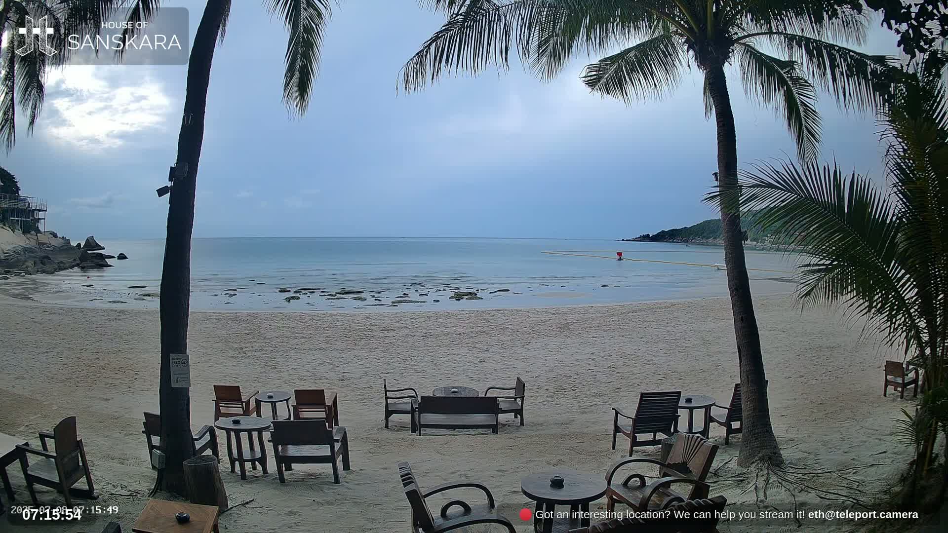 Haad Rin Beach from House of Sanskara Live Cam · Koh Pha Ngan, Surat Thani, Thailand 