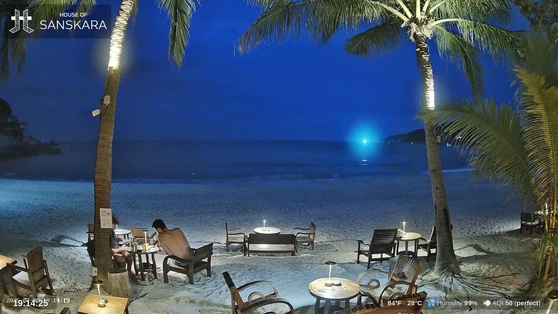 Haad Rin Beach from House of Sanskara Live Cam · Koh Pha Ngan, Surat Thani, Thailand 