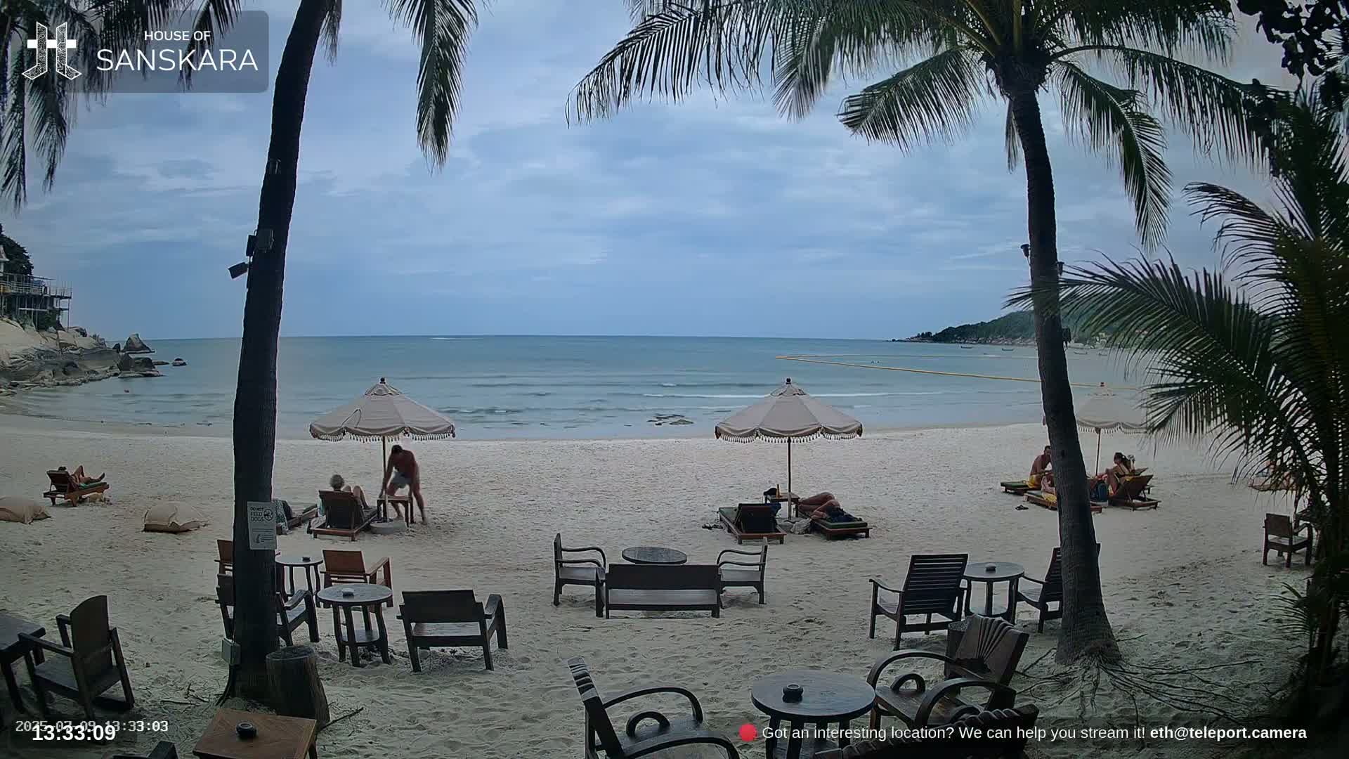 Haad Rin Beach from House of Sanskara Live Cam · Koh Pha Ngan, Surat Thani, Thailand 