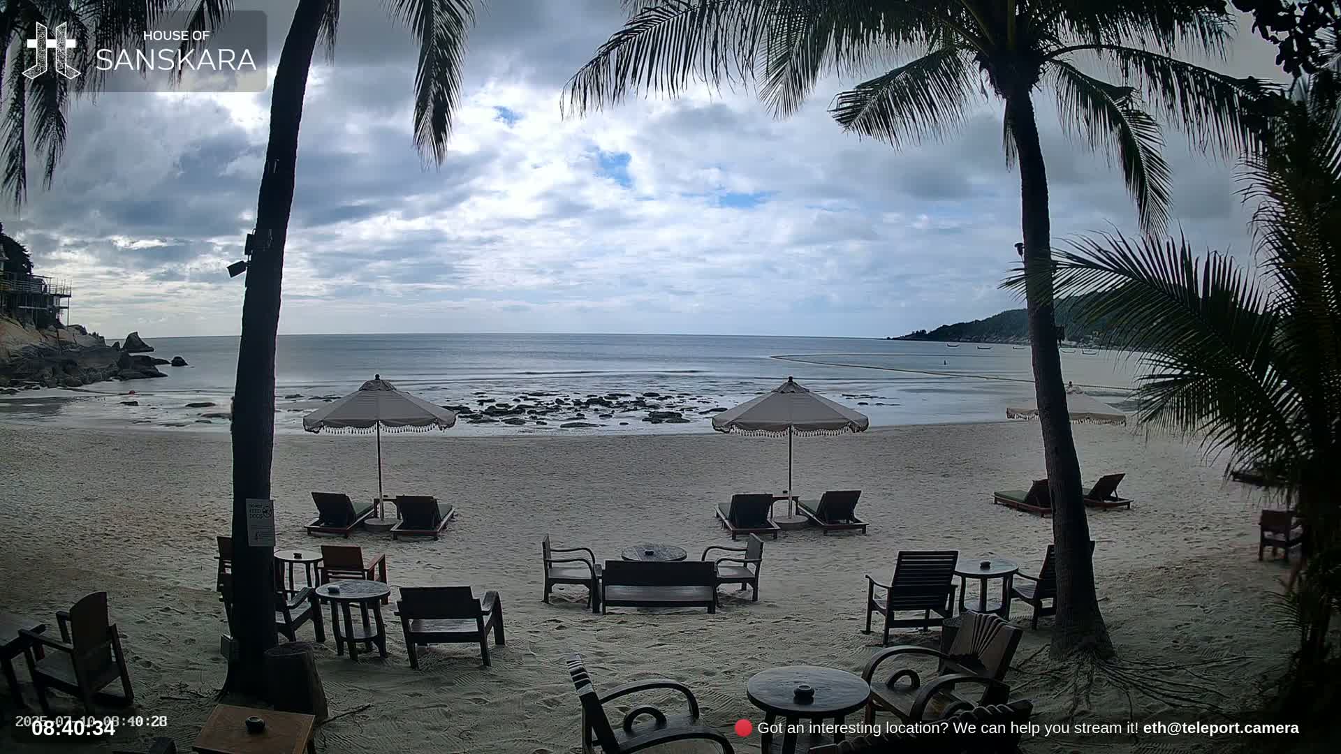 Haad Rin Beach from House of Sanskara Live Cam · Koh Pha Ngan, Surat Thani, Thailand 