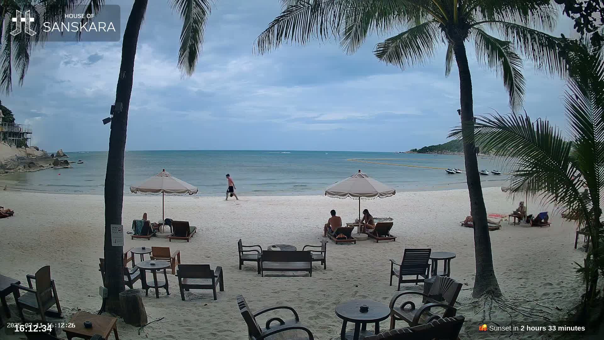 Haad Rin Beach from House of Sanskara Live Cam · Koh Pha Ngan, Surat Thani, Thailand 