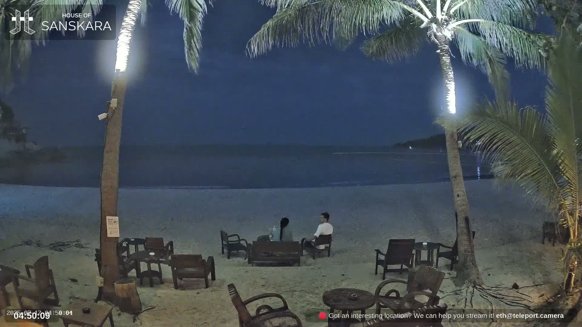 Haad Rin Beach from House of Sanskara Live Cam · Koh Pha Ngan, Surat Thani, Thailand 