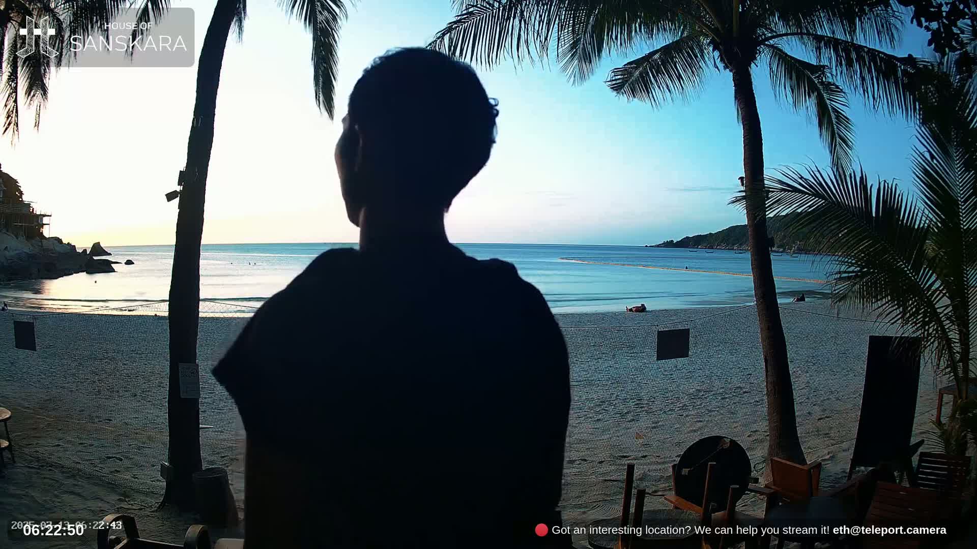 Haad Rin Beach from House of Sanskara Live Cam · Koh Pha Ngan, Surat Thani, Thailand 
