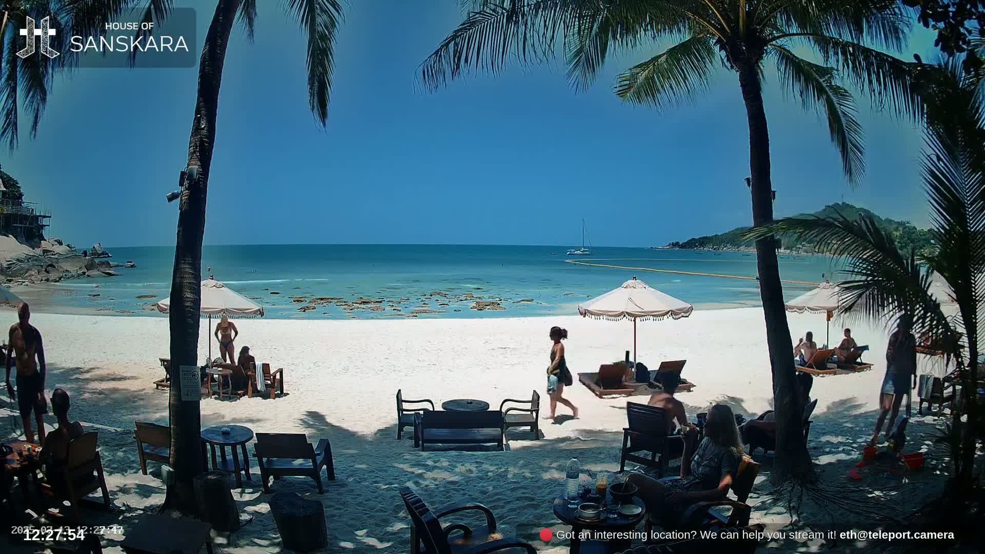 Haad Rin Beach from House of Sanskara Live Cam · Koh Pha Ngan, Surat Thani, Thailand 