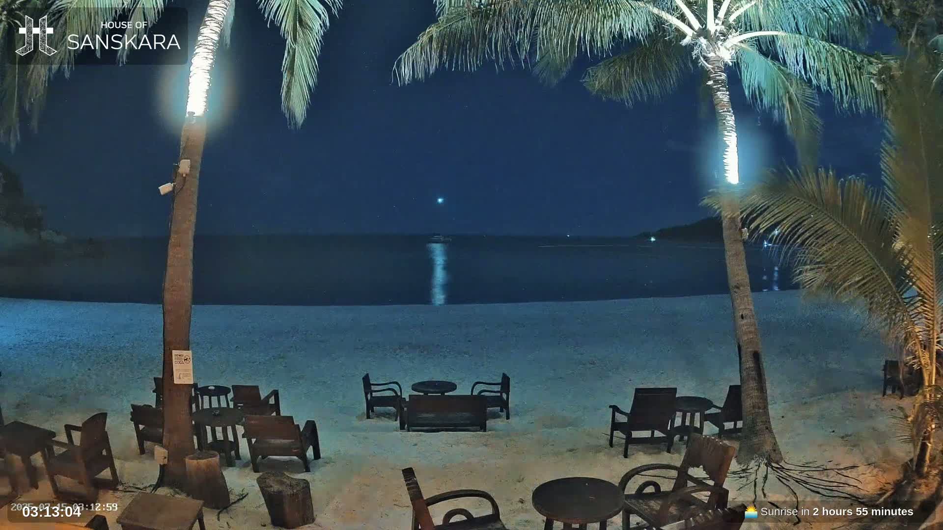 Haad Rin Beach from House of Sanskara Live Cam · Koh Pha Ngan, Surat Thani, Thailand 