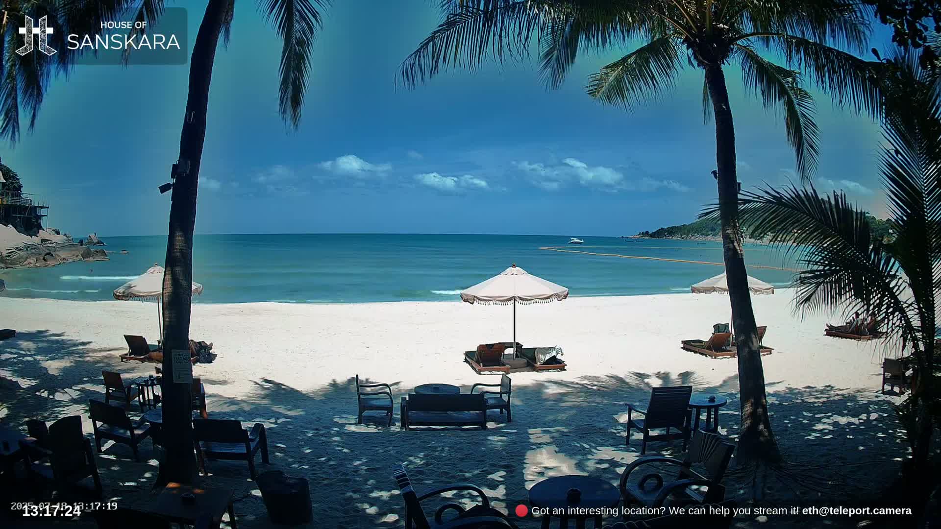 Haad Rin Beach from House of Sanskara Live Cam · Koh Pha Ngan, Surat Thani, Thailand 
