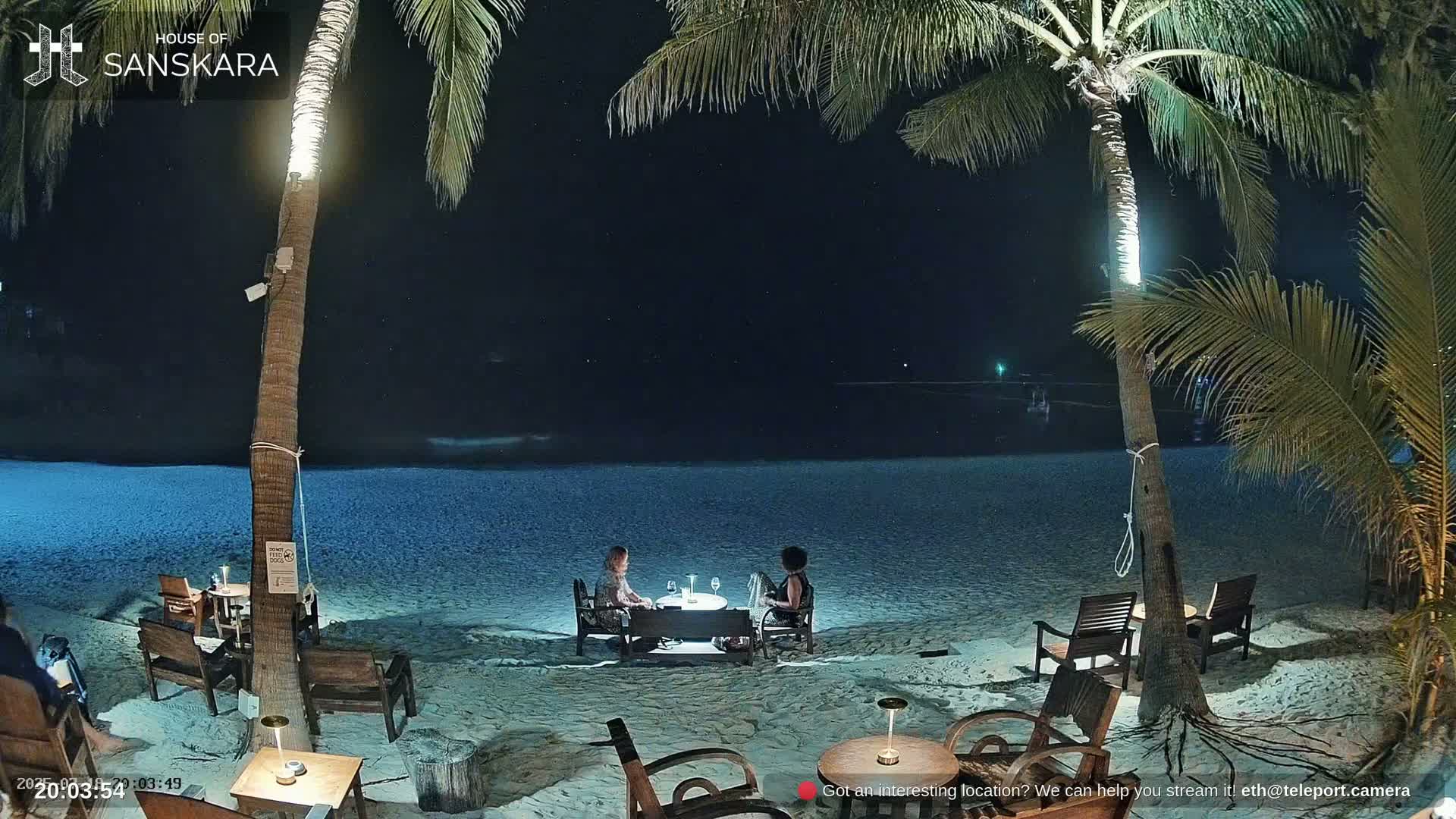 Haad Rin Beach from House of Sanskara Live Cam · Koh Pha Ngan, Surat Thani, Thailand 