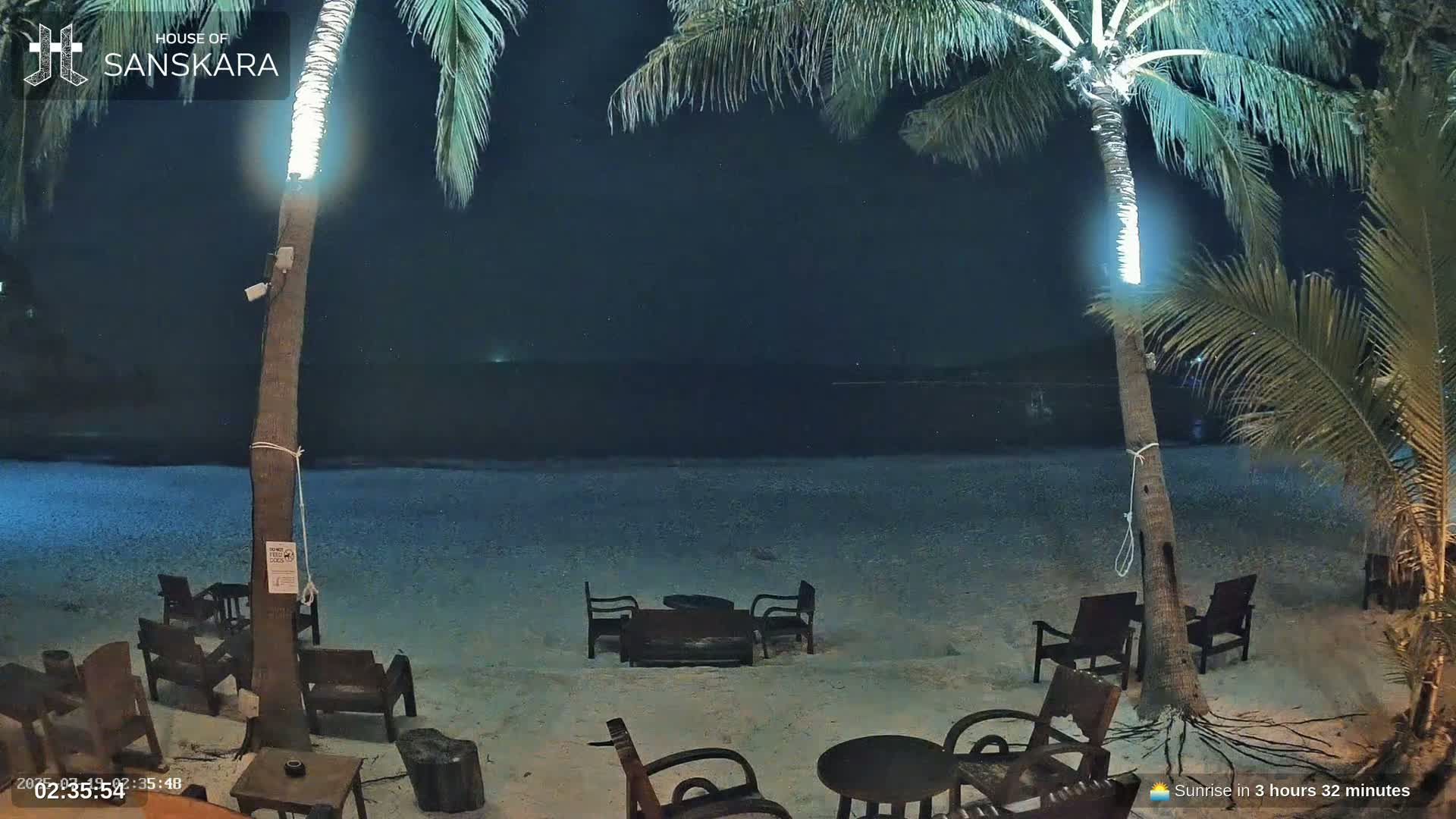Haad Rin Beach from House of Sanskara Live Cam · Koh Pha Ngan, Surat Thani, Thailand 