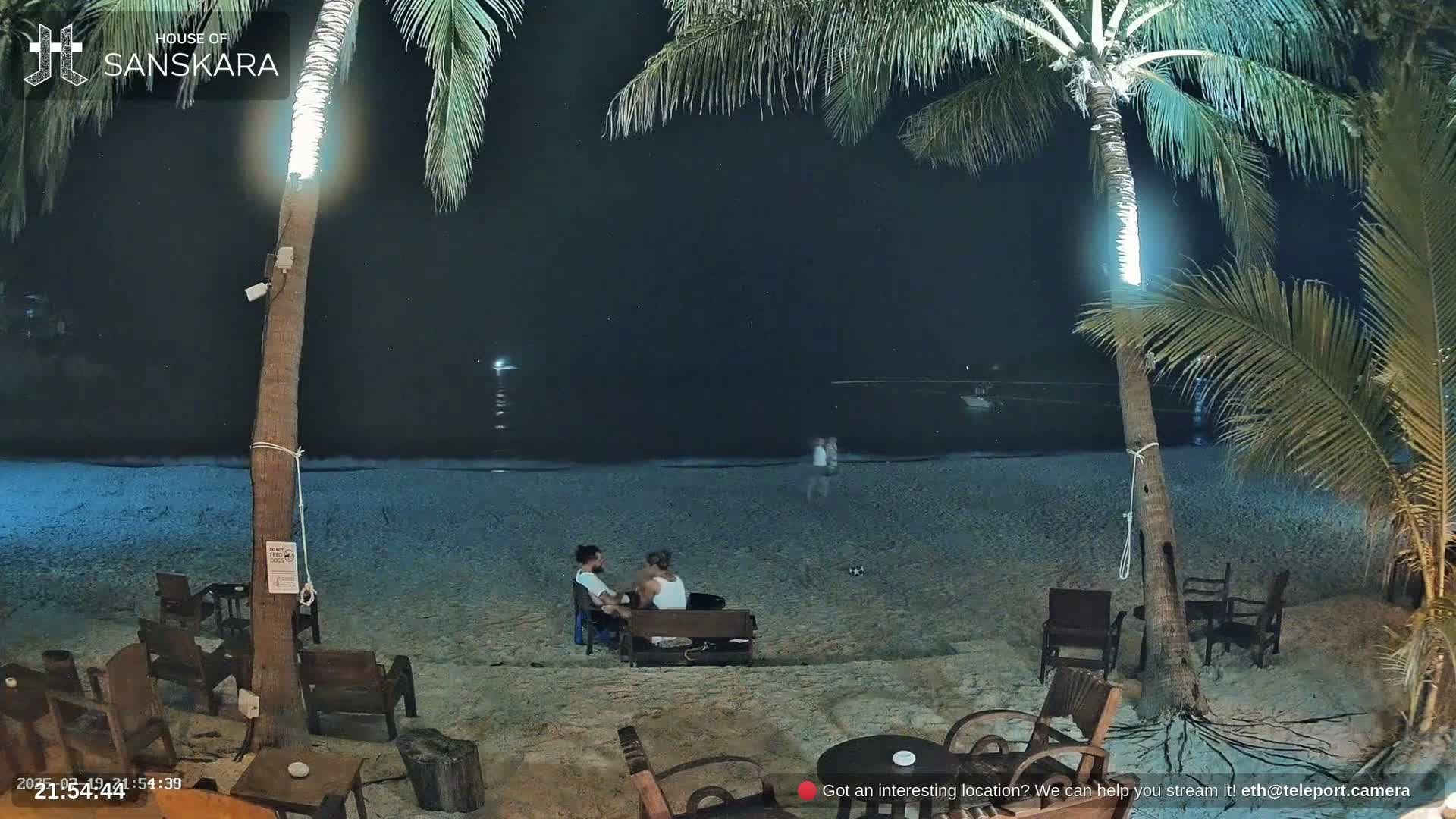 Haad Rin Beach from House of Sanskara Live Cam · Koh Pha Ngan, Surat Thani, Thailand 