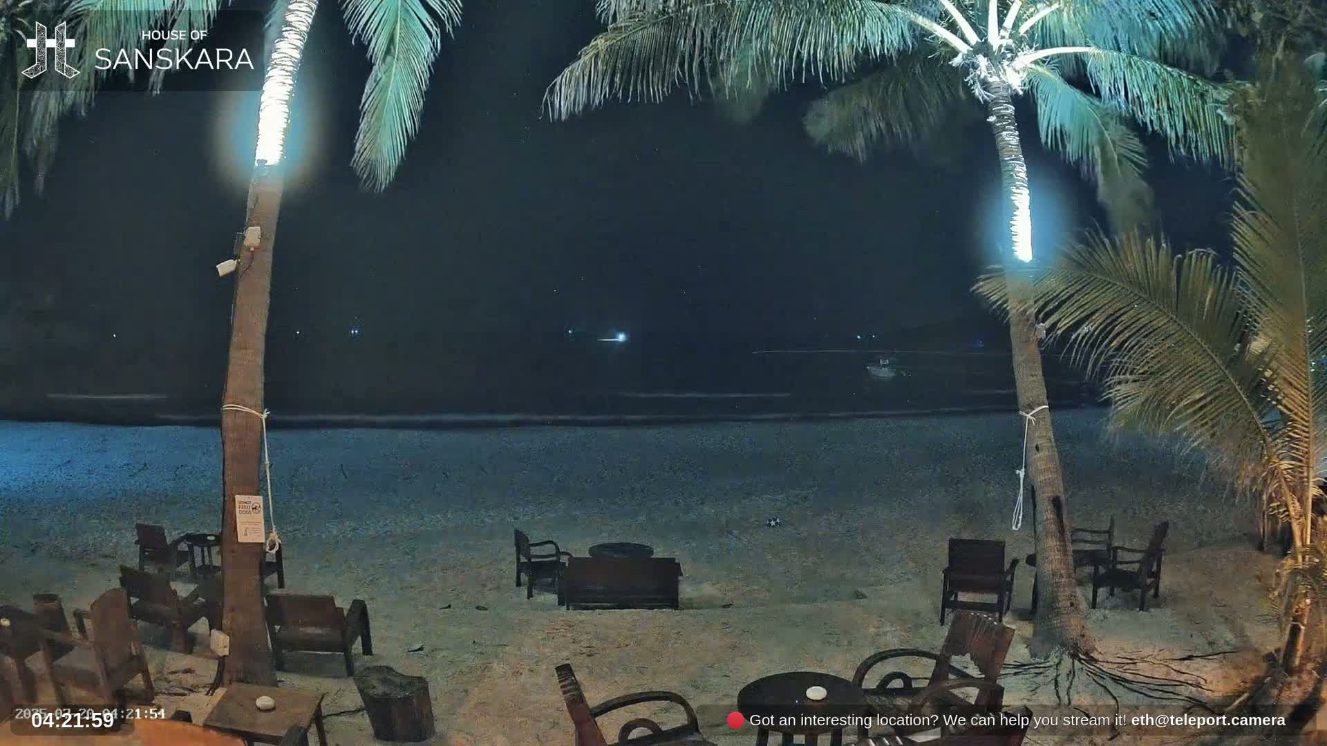 Haad Rin Beach from House of Sanskara Live Cam · Koh Pha Ngan, Surat Thani, Thailand 
