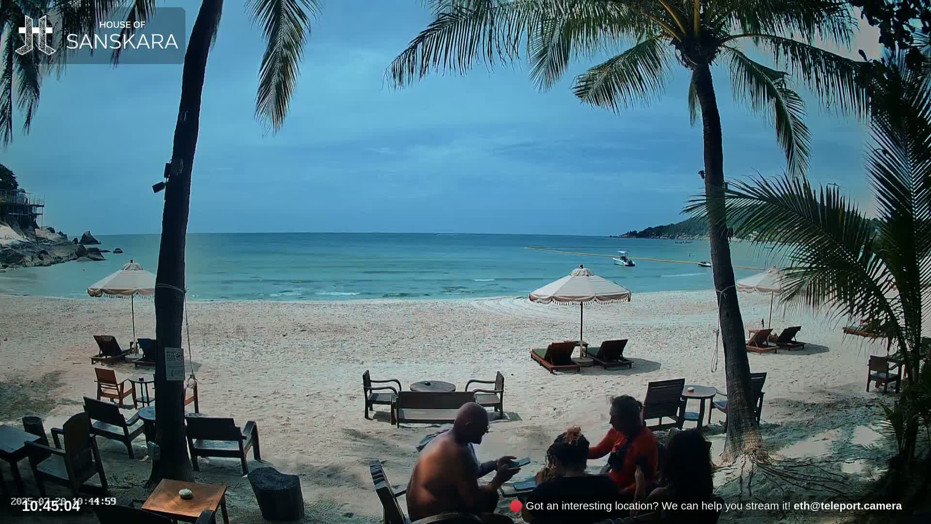 Haad Rin Beach from House of Sanskara Live Cam · Koh Pha Ngan, Surat Thani, Thailand 
