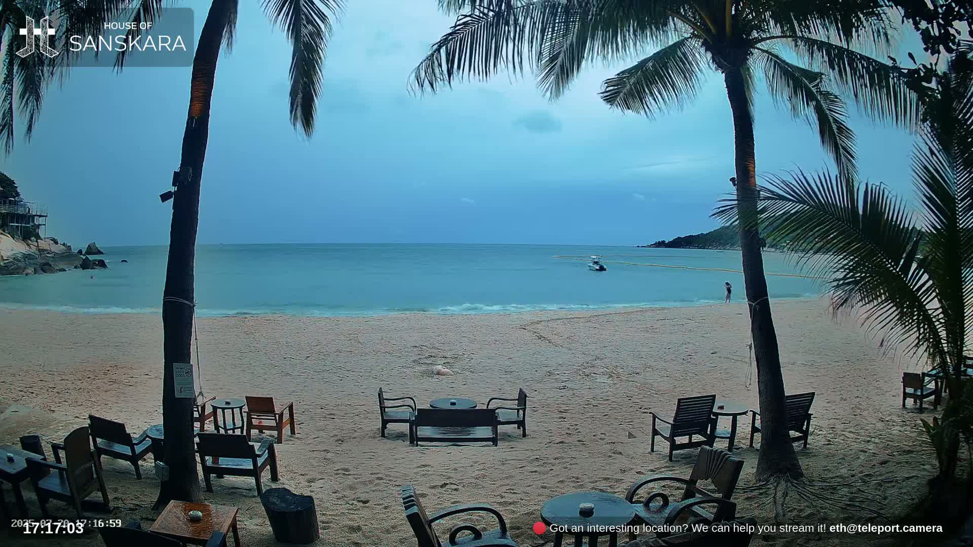 Haad Rin Beach from House of Sanskara Live Cam · Koh Pha Ngan, Surat Thani, Thailand 