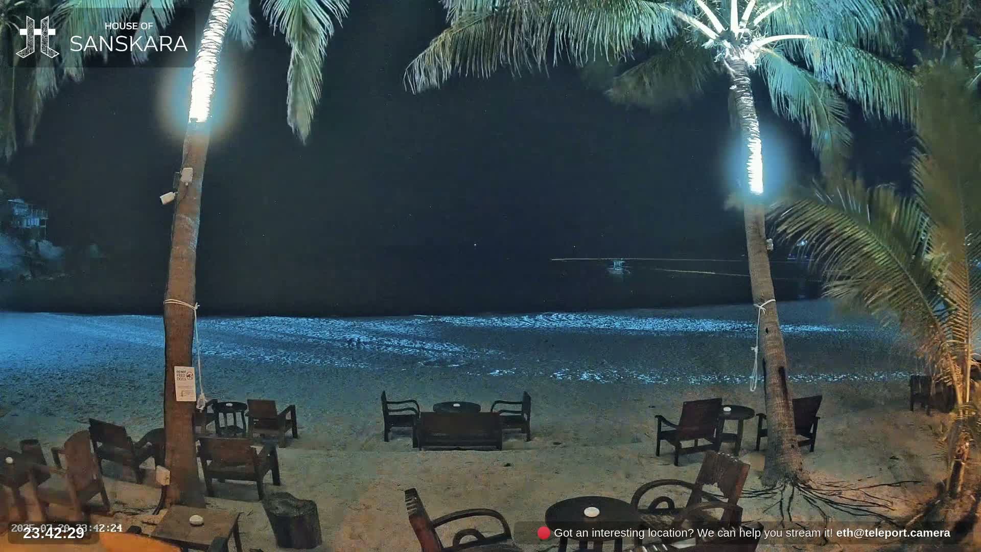 Haad Rin Beach from House of Sanskara Live Cam · Koh Pha Ngan, Surat Thani, Thailand 