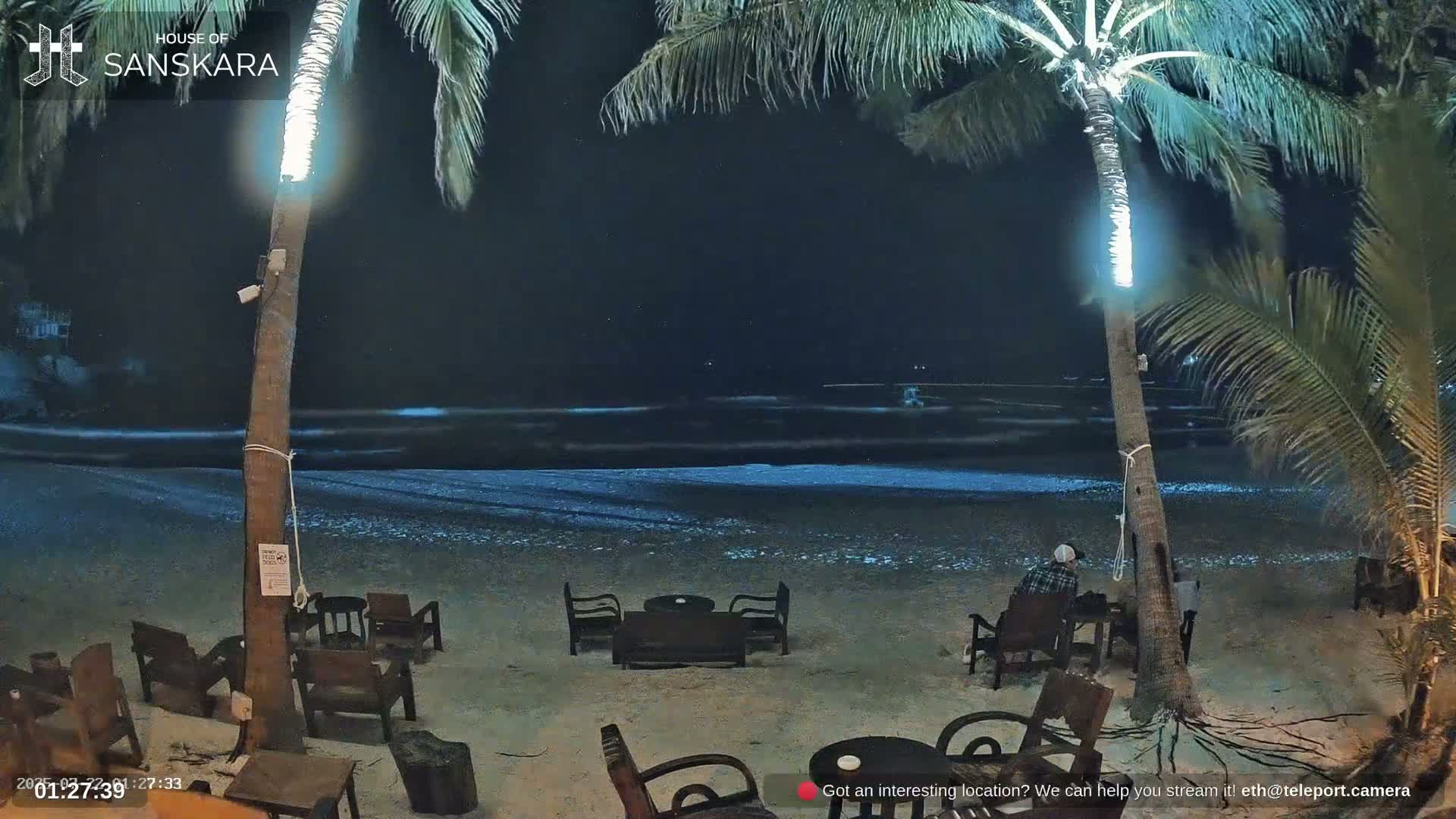 Haad Rin Beach from House of Sanskara Live Cam · Koh Pha Ngan, Surat Thani, Thailand 