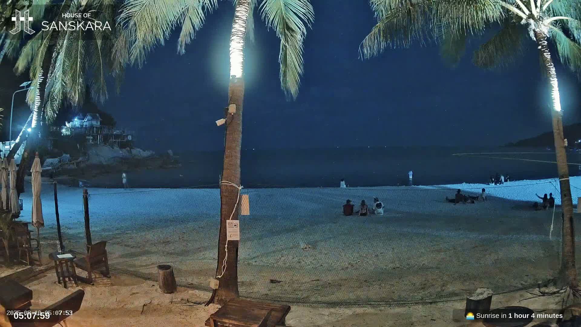 Haad Rin Beach from House of Sanskara Live Cam · Koh Pha Ngan, Surat Thani, Thailand 
