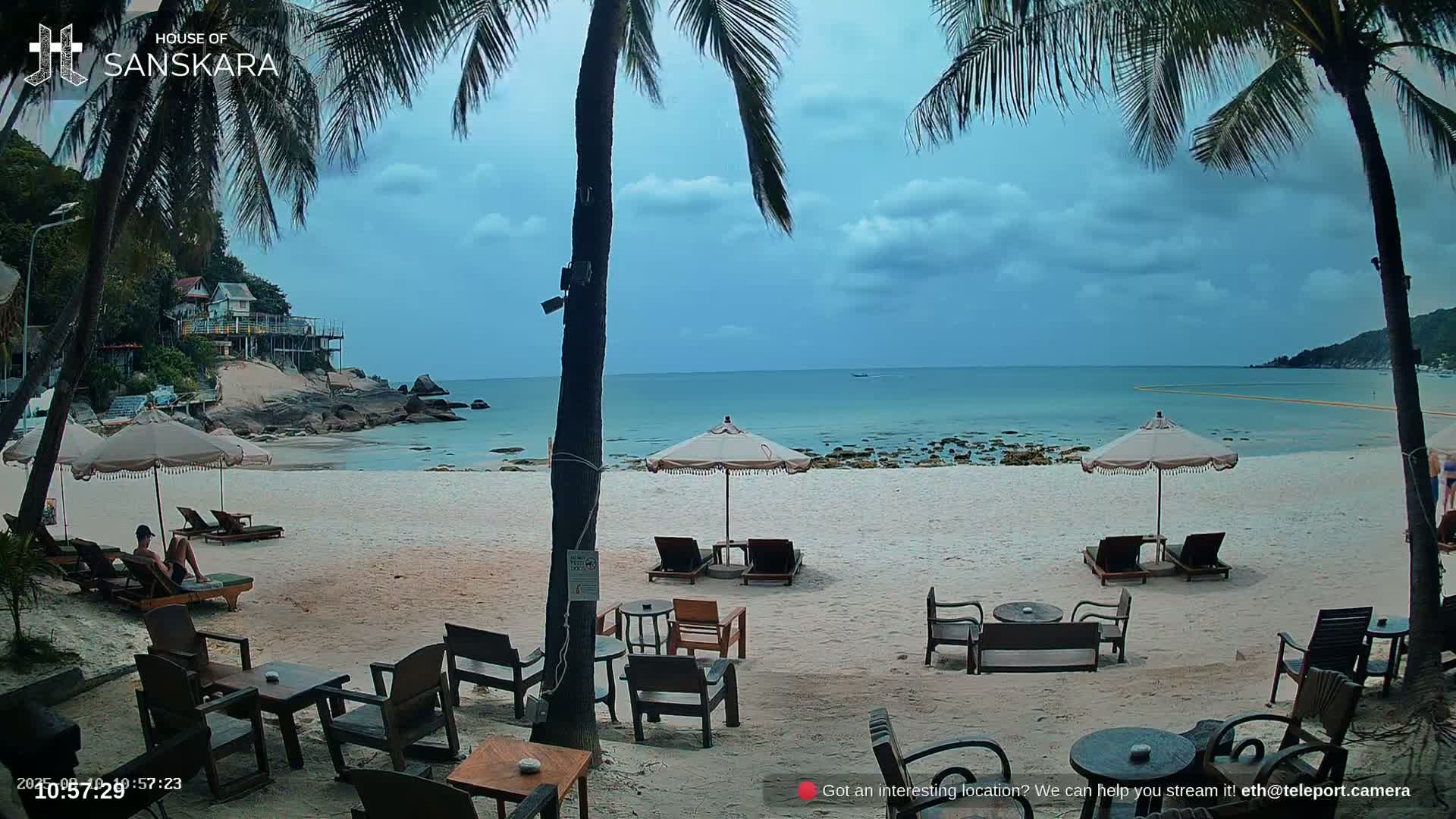 Haad Rin Beach from House of Sanskara Live Cam · Koh Pha Ngan, Surat Thani, Thailand 