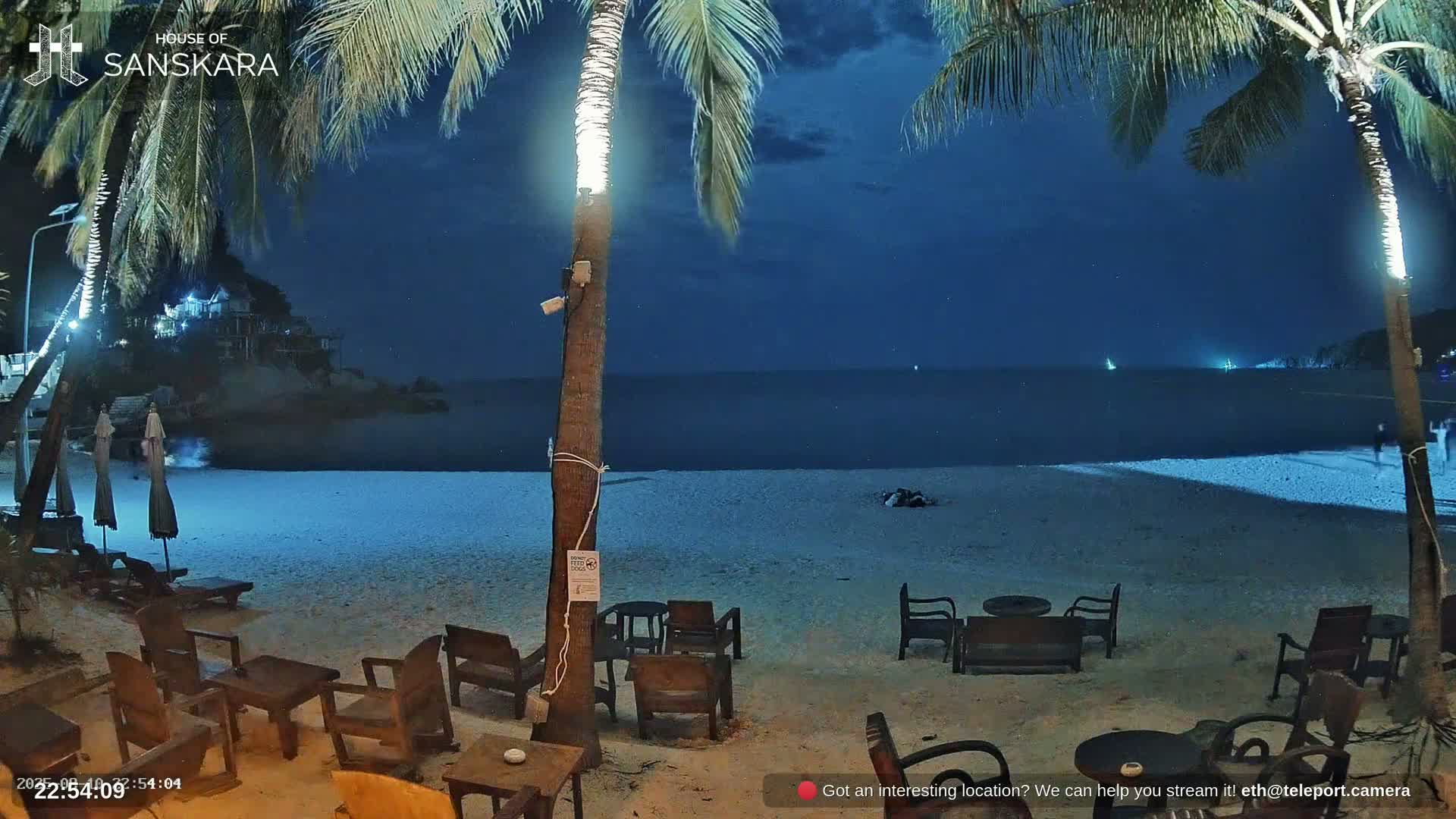 Haad Rin Beach from House of Sanskara Live Cam · Koh Pha Ngan, Surat Thani, Thailand 