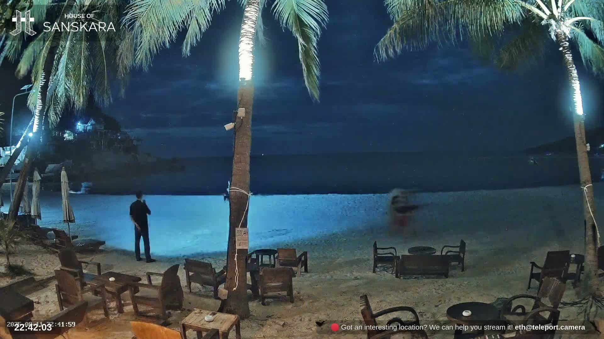 Haad Rin Beach from House of Sanskara Live Cam · Koh Pha Ngan, Surat Thani, Thailand 