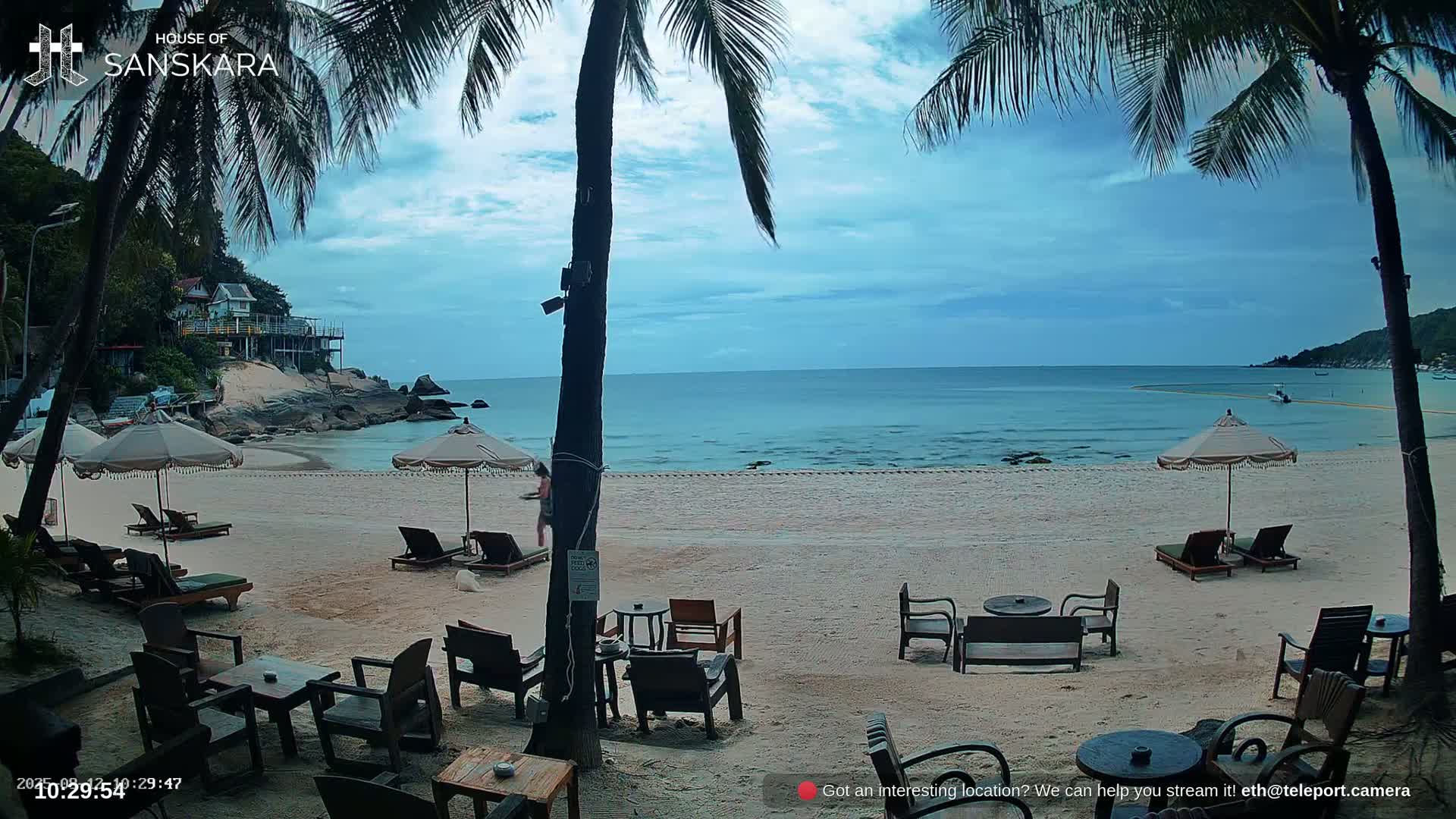 Haad Rin Beach from House of Sanskara Live Cam · Koh Pha Ngan, Surat Thani, Thailand 