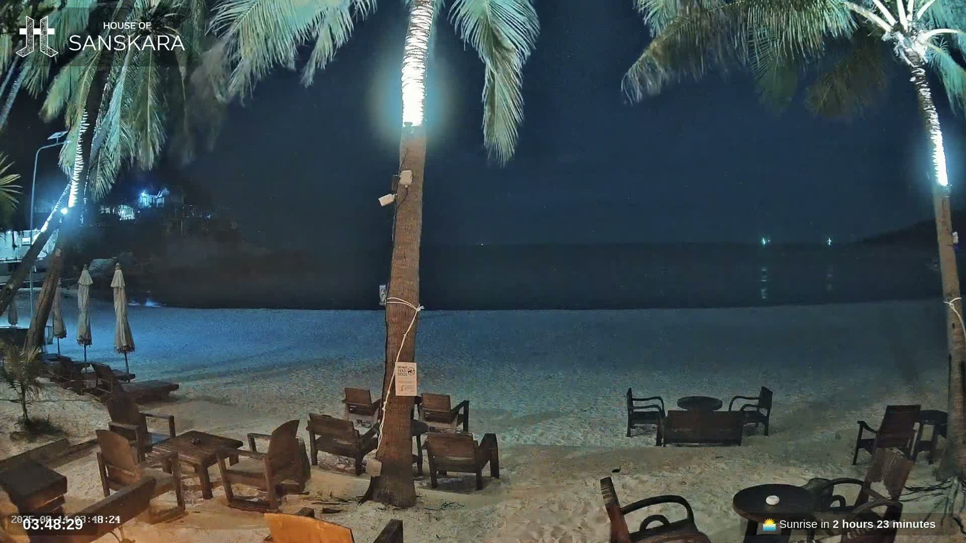 Haad Rin Beach from House of Sanskara Live Cam · Koh Pha Ngan, Surat Thani, Thailand 