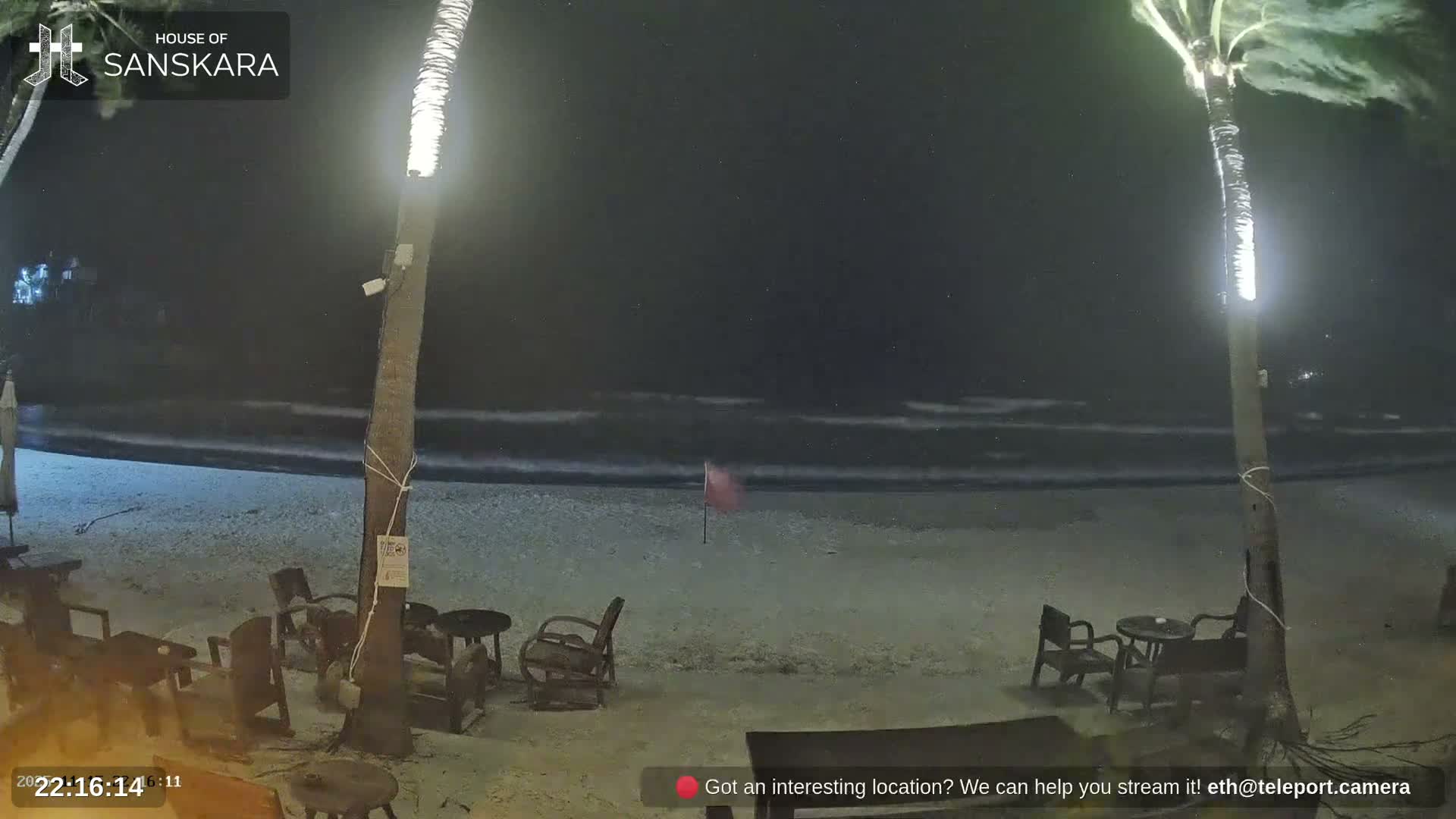 Haad Rin Beach from House of Sanskara Live Cam · Koh Pha Ngan, Surat Thani, Thailand 
