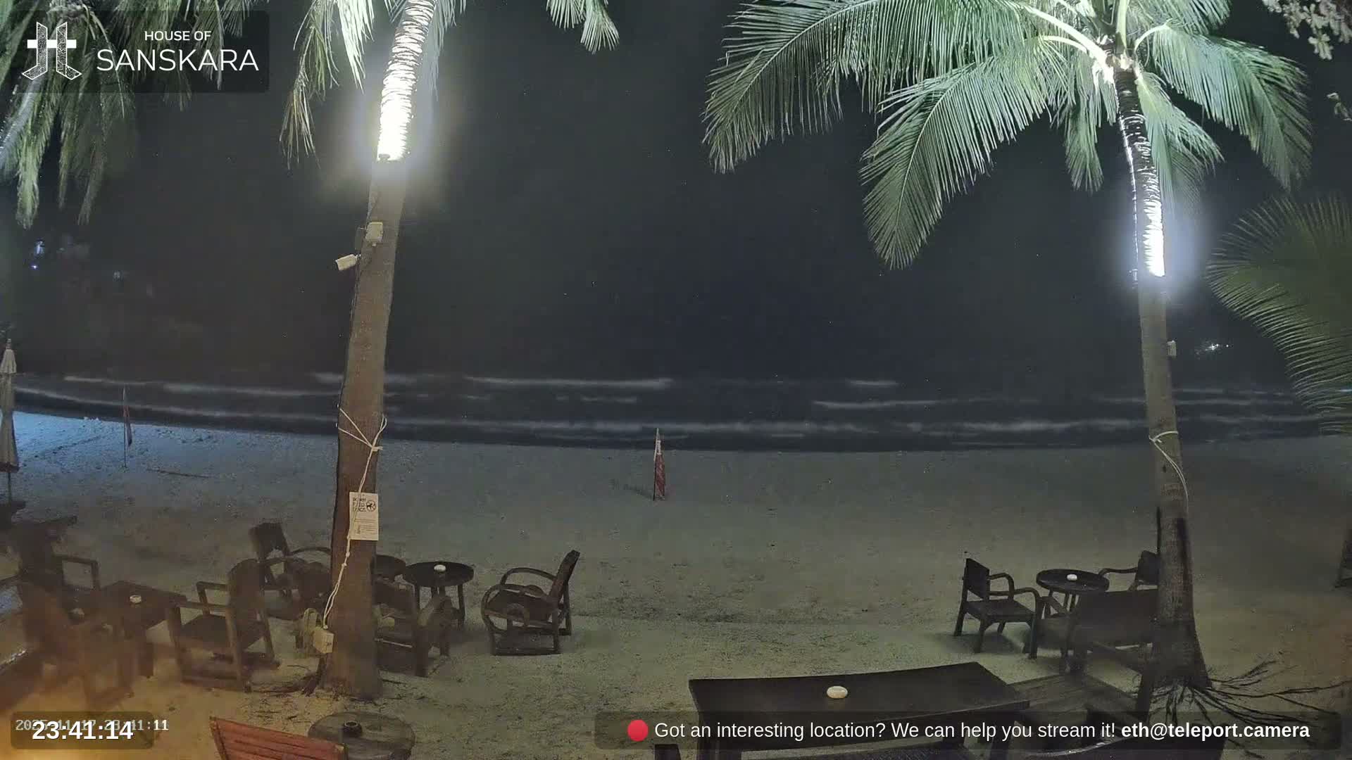Haad Rin Beach from House of Sanskara Live Cam · Koh Pha Ngan, Surat Thani, Thailand 