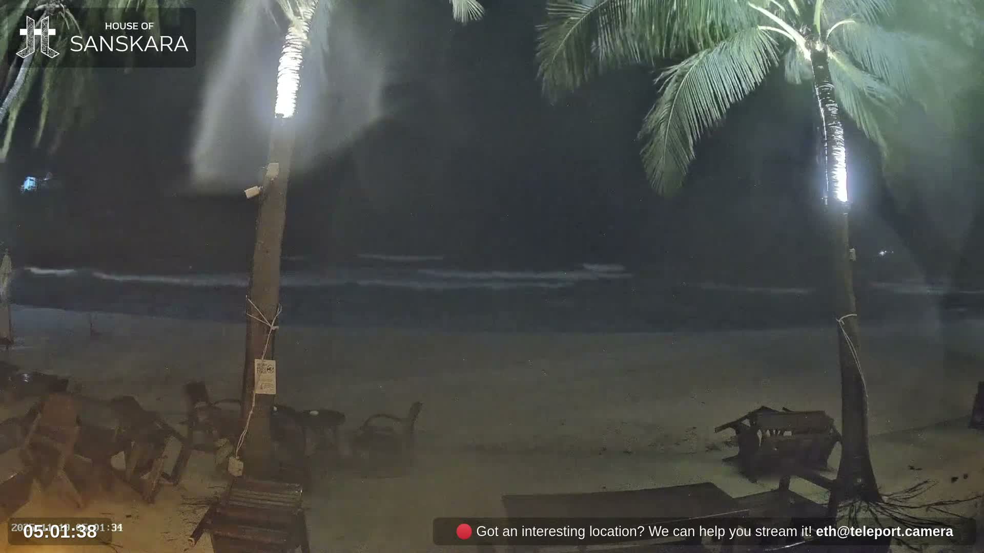 Haad Rin Beach from House of Sanskara Live Cam · Koh Pha Ngan, Surat Thani, Thailand 