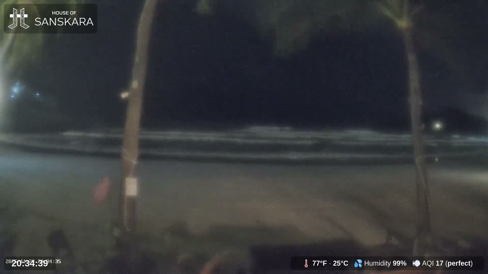 Haad Rin Beach from House of Sanskara Live Cam · Koh Pha Ngan, Surat Thani, Thailand 