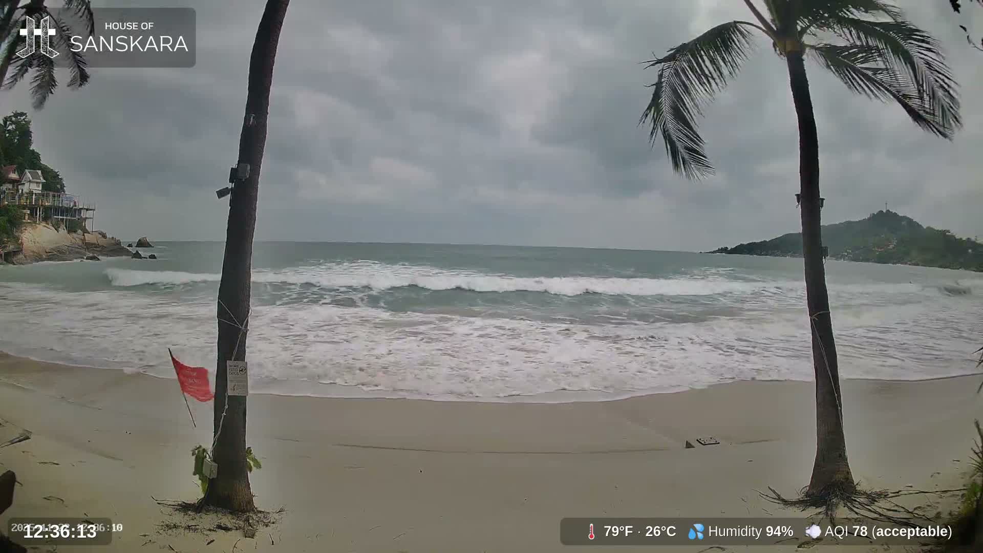 Haad Rin Beach from House of Sanskara Live Cam · Koh Pha Ngan, Surat Thani, Thailand 