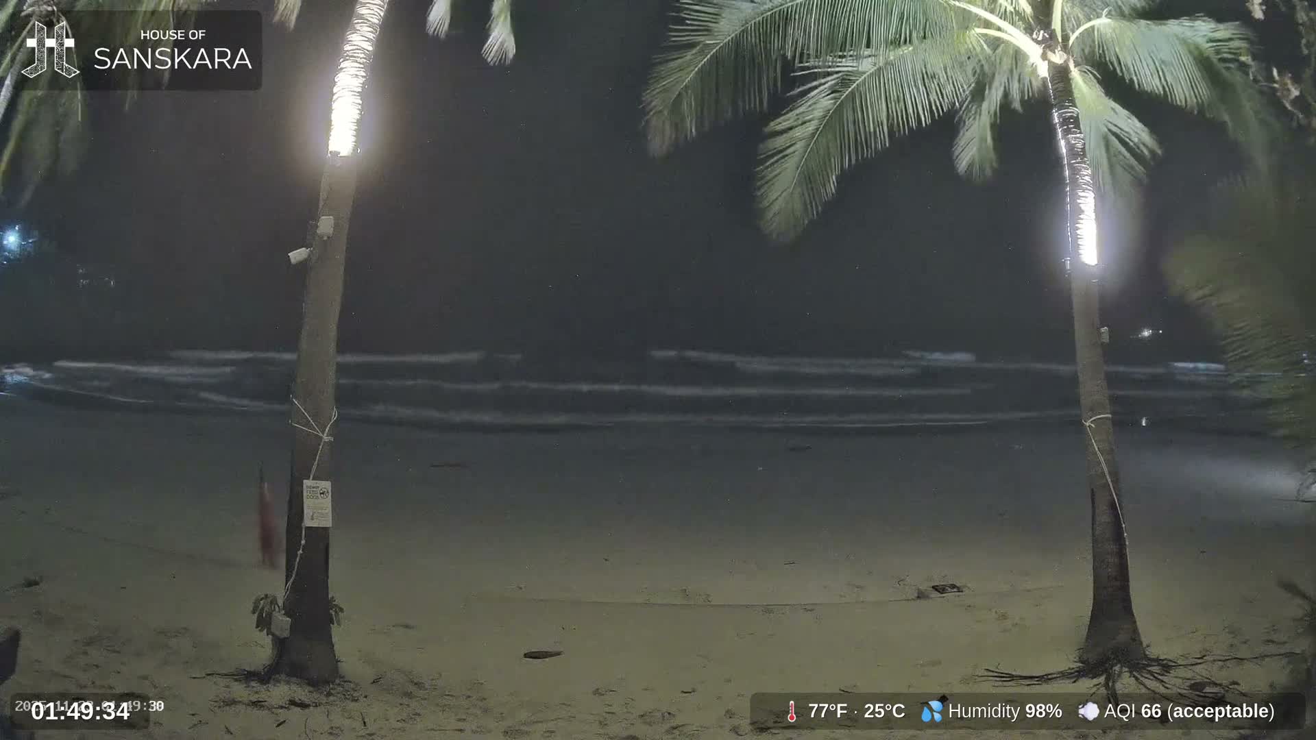 Haad Rin Beach from House of Sanskara Live Cam · Koh Pha Ngan, Surat Thani, Thailand 