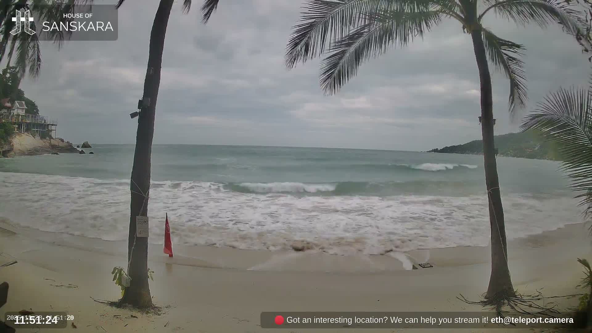 Haad Rin Beach from House of Sanskara Live Cam · Koh Pha Ngan, Surat Thani, Thailand 