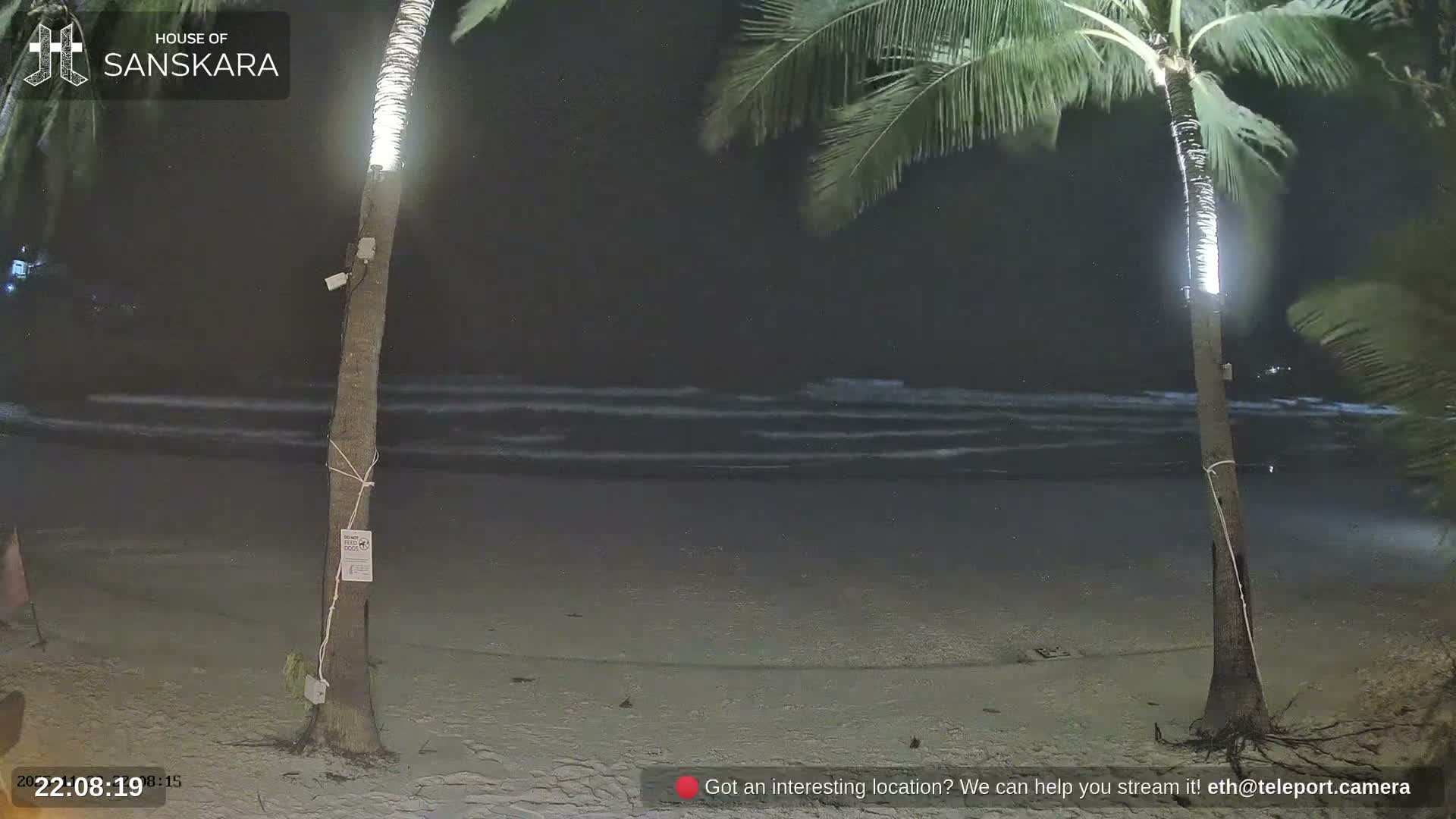 Haad Rin Beach from House of Sanskara Live Cam · Koh Pha Ngan, Surat Thani, Thailand 