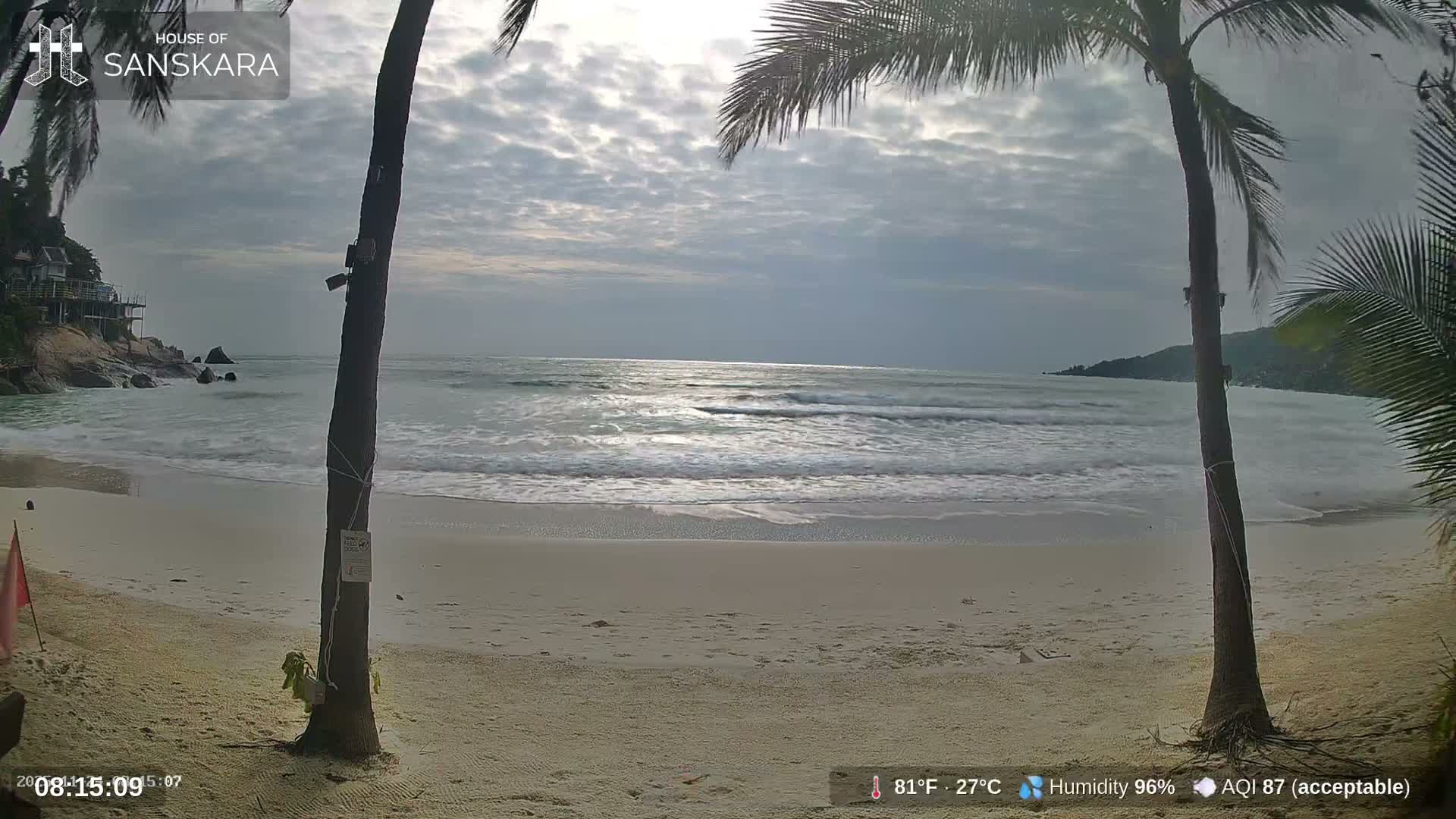 Haad Rin Beach from House of Sanskara Live Cam · Koh Pha Ngan, Surat Thani, Thailand 
