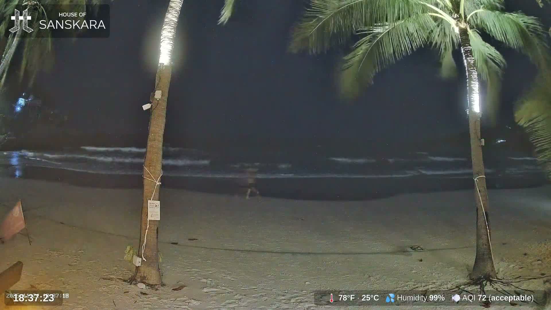 Haad Rin Beach from House of Sanskara Live Cam · Koh Pha Ngan, Surat Thani, Thailand 