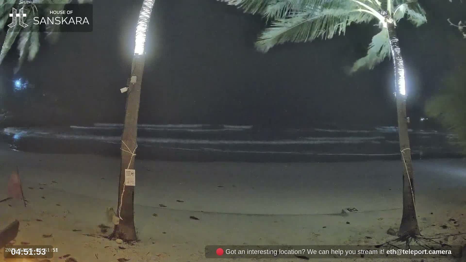 Haad Rin Beach from House of Sanskara Live Cam · Koh Pha Ngan, Surat Thani, Thailand 