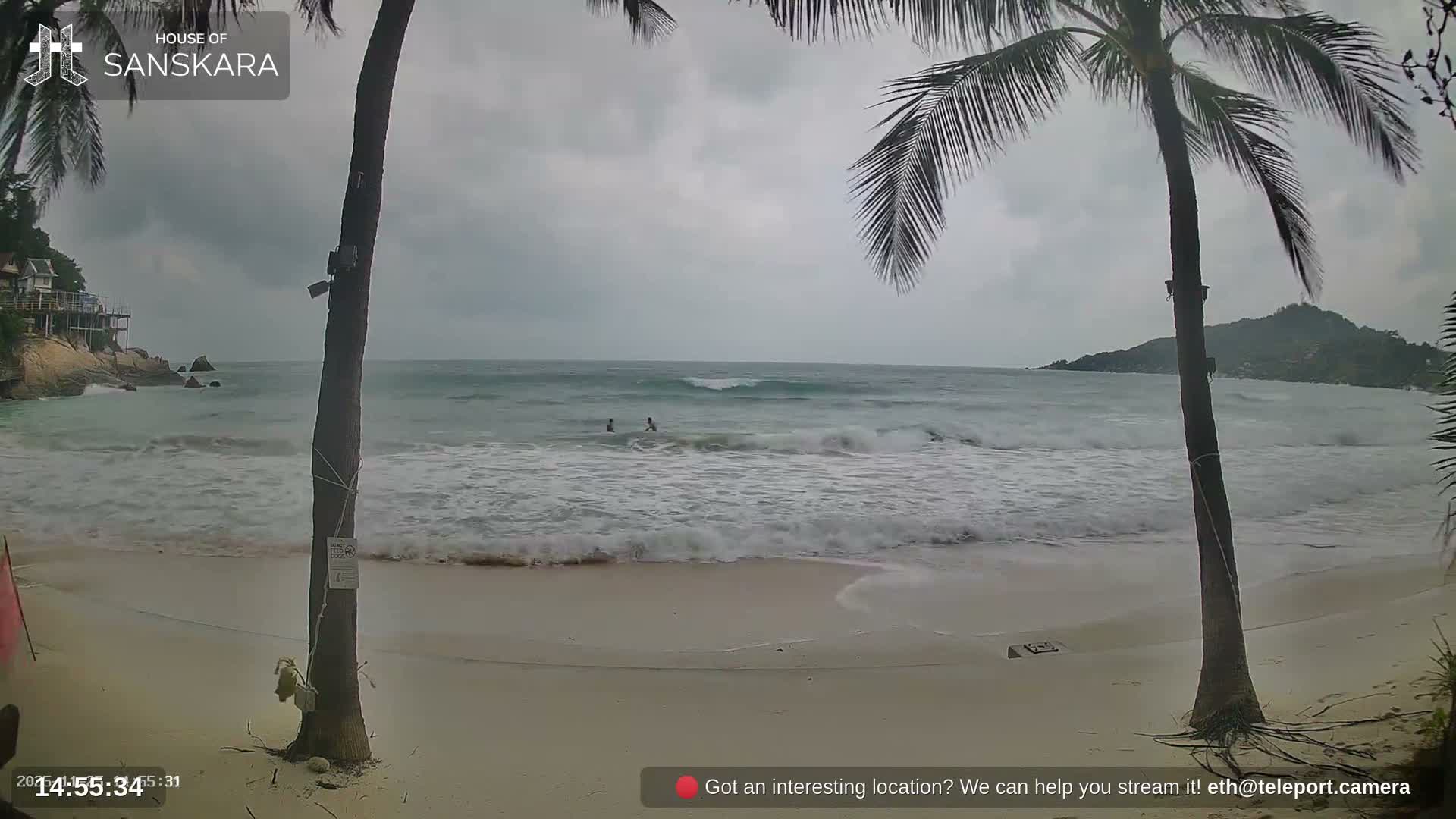 Haad Rin Beach from House of Sanskara Live Cam · Koh Pha Ngan, Surat Thani, Thailand 